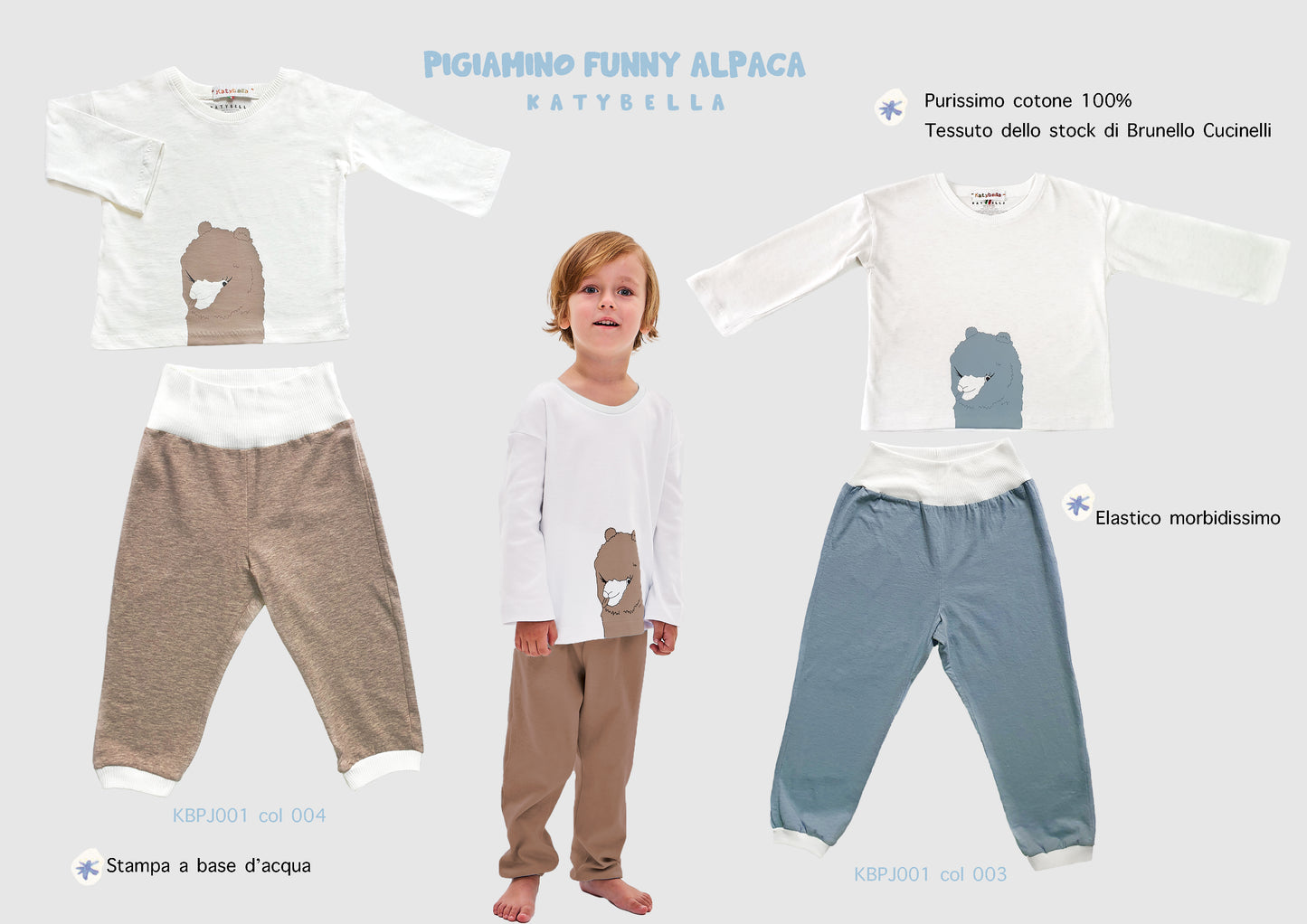 Luxurious Kidswear Pyjamas with Baby Alpaca Print PJs
