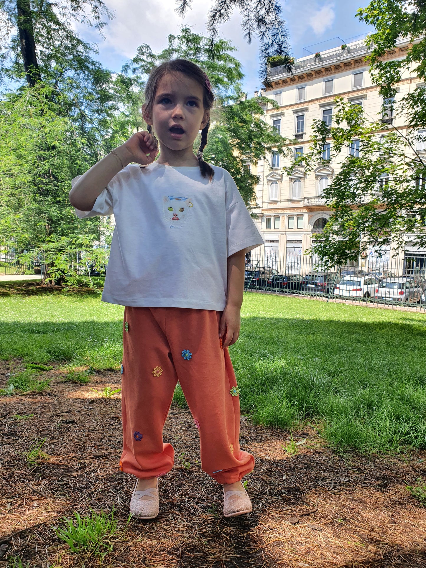 T-shirt a maniche corte Ottimo!Cat Off White