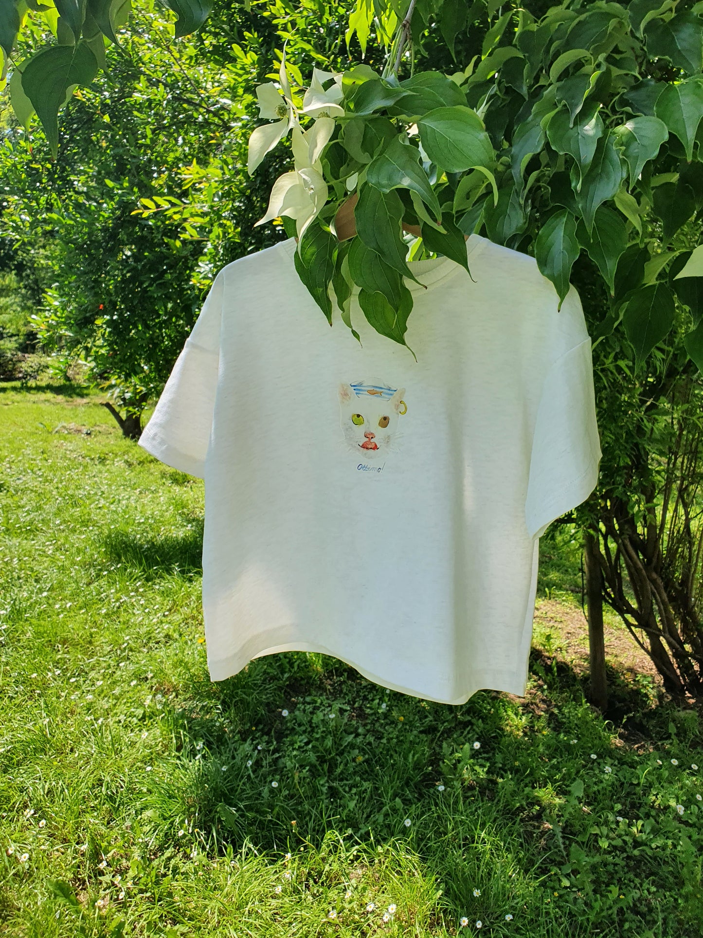 T-shirt a maniche corte Ottimo!Cat Off White
