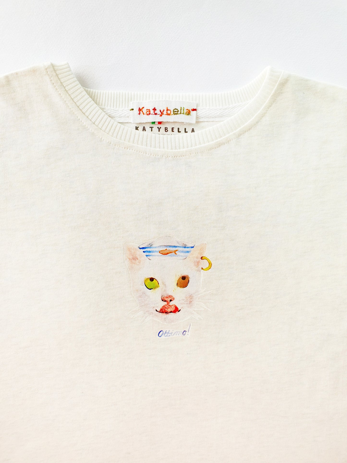 T-shirt a maniche corte Ottimo!Cat Off White