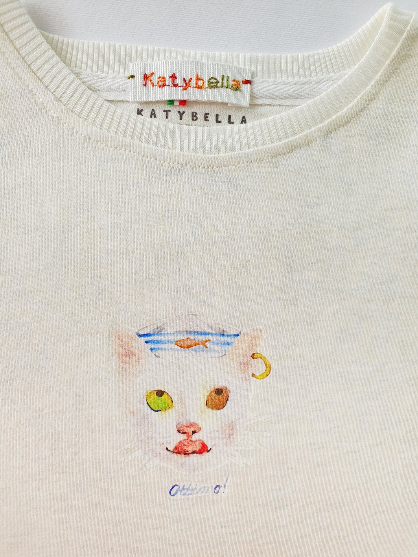 T-shirt a maniche corte Ottimo!Cat Off White