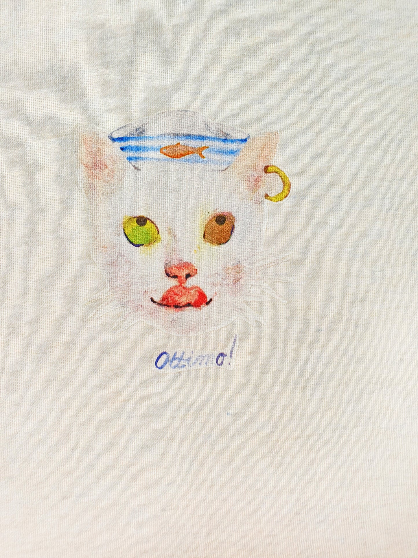 T-shirt a maniche corte Ottimo!Cat Off White