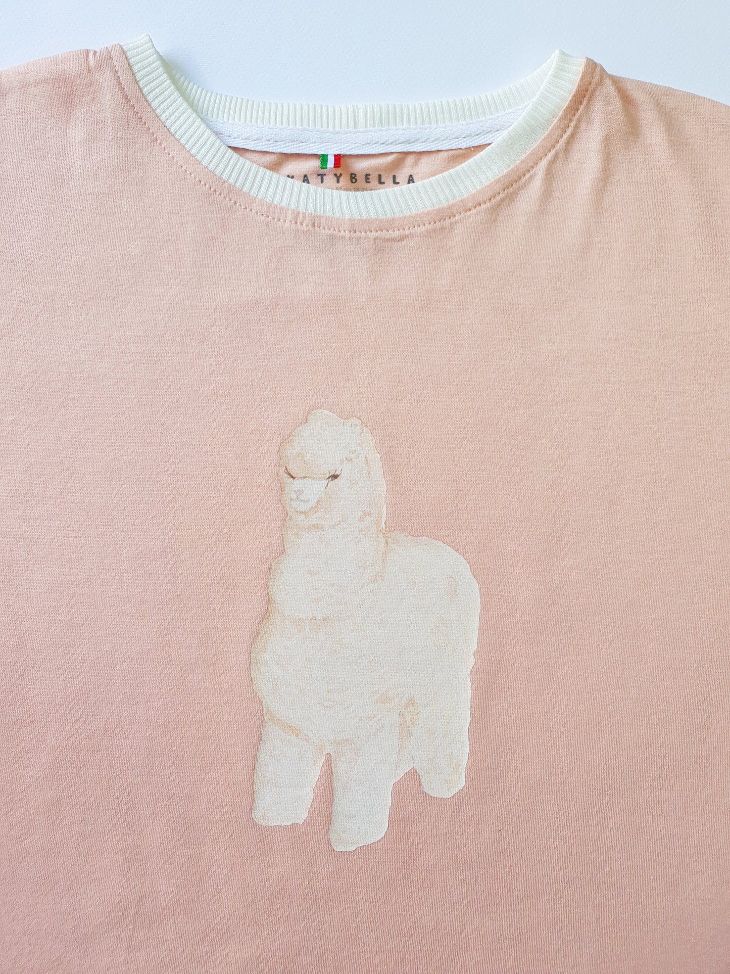 Toddler Baby Alpaca T-shirt Premium Italian Cotton Pink