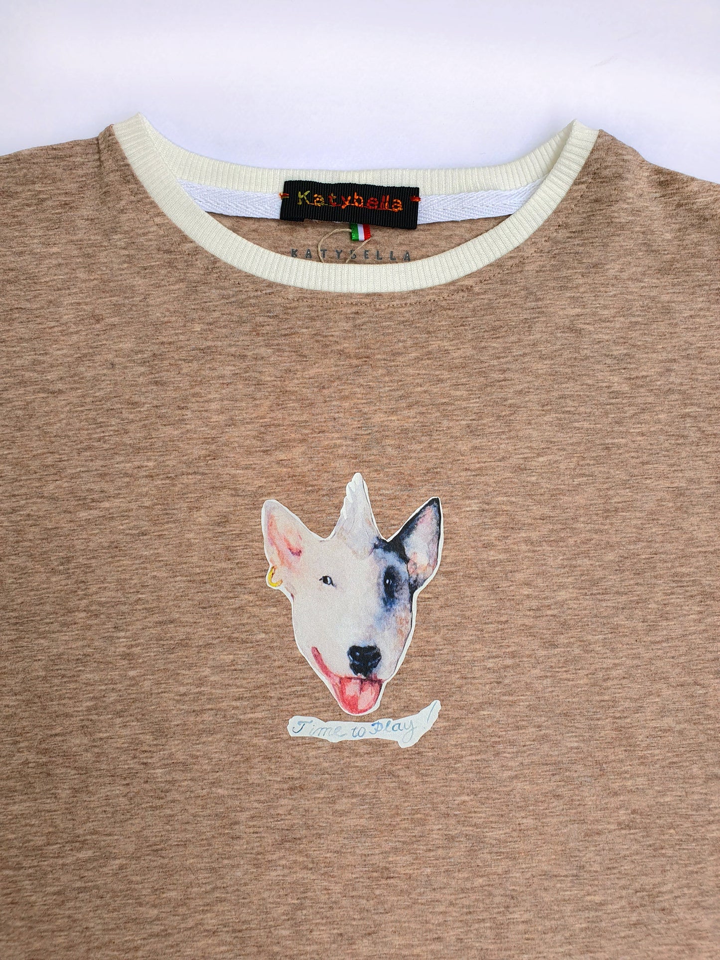 Maglietta bambino bambina a maniche corte Time to Play! Funky Dog Beige