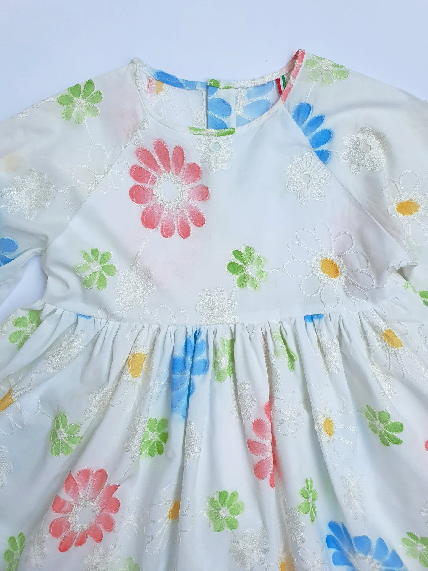 Womens White Dress Embroidered Fabric Vestito Donna Bianco Ricamato