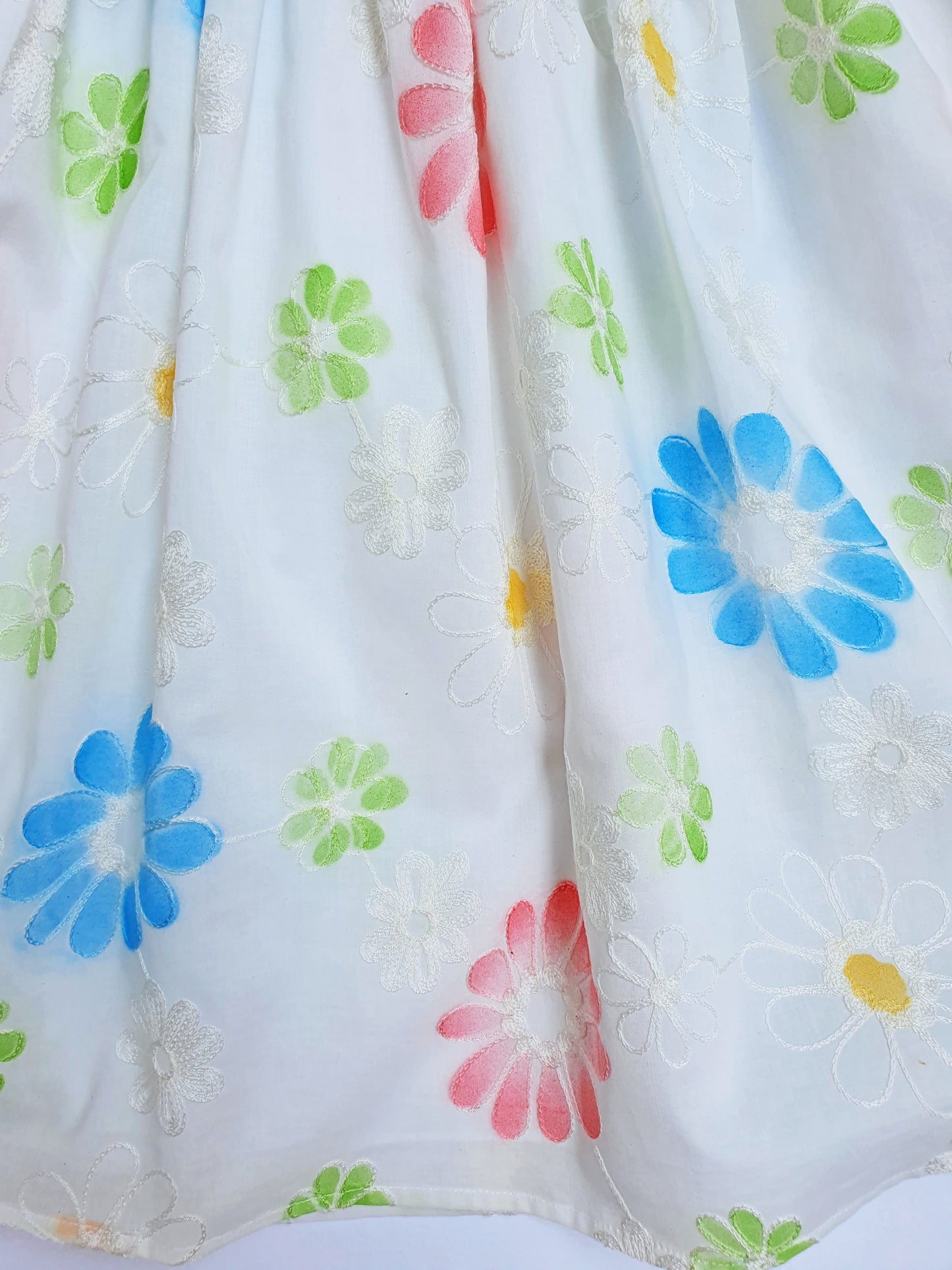 Womens White Dress Embroidered Fabric Vestito Donna Bianco Ricamato