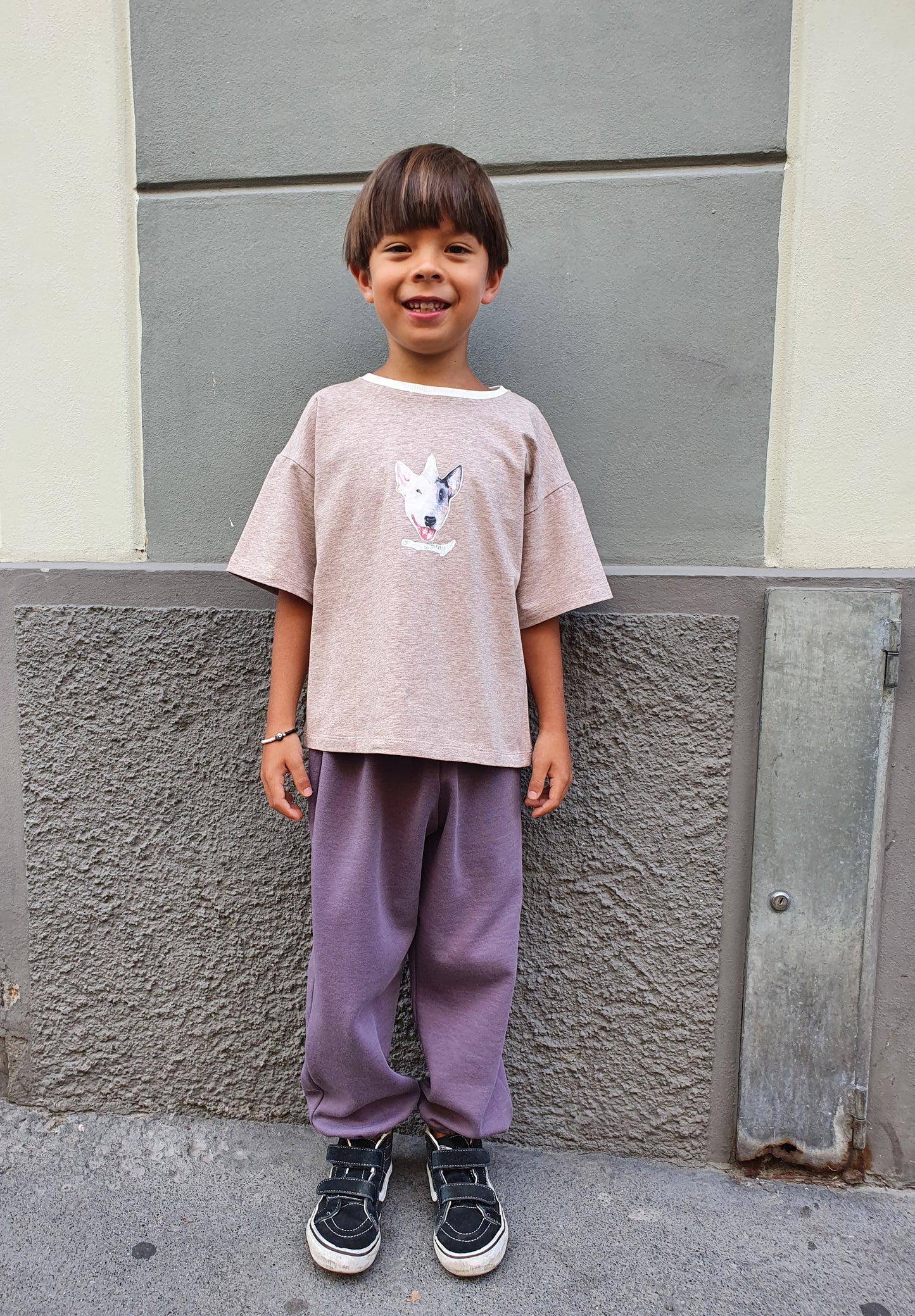 Maglietta bambino bambina a maniche corte Time to Play! Funky Dog Beige