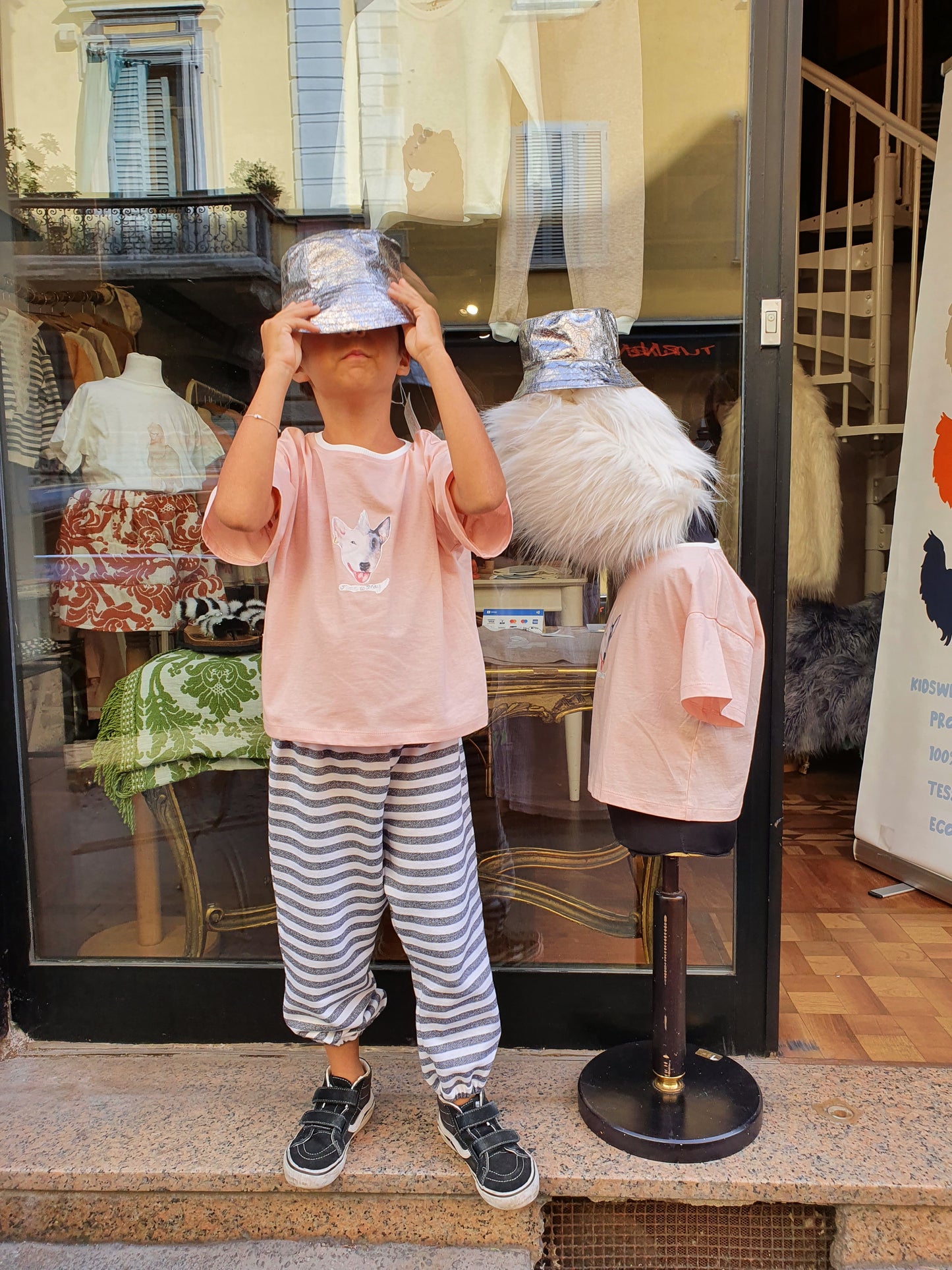 Maglietta bambino bambina a maniche corte Time to Play! Funky Dog Pink