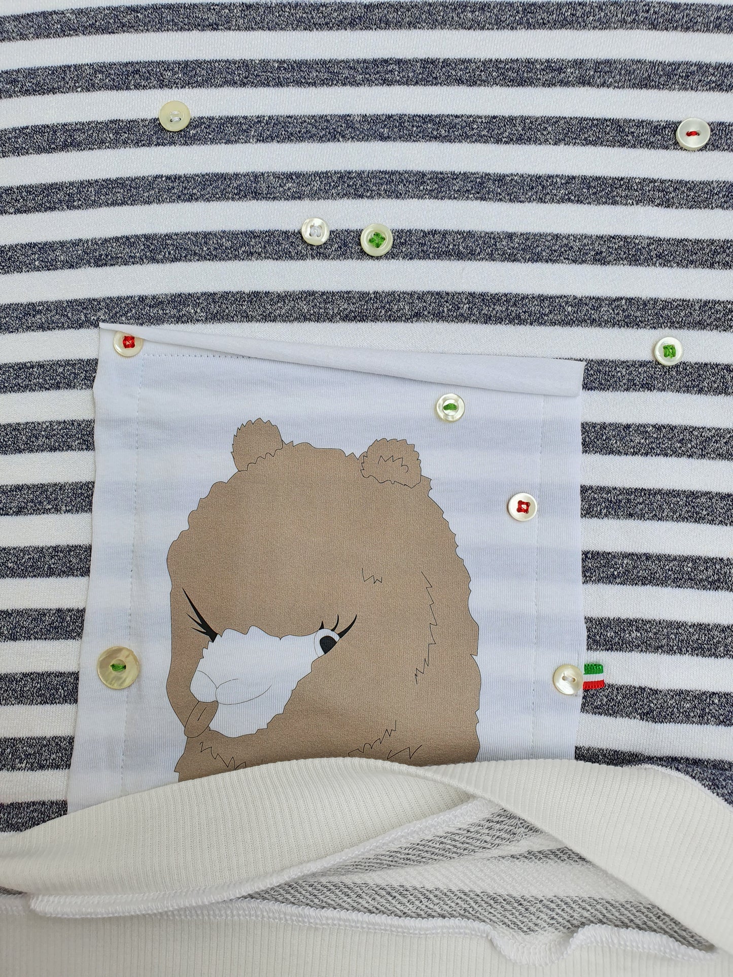 Sweatshirt Stripes for Toddler Vintage Buttons