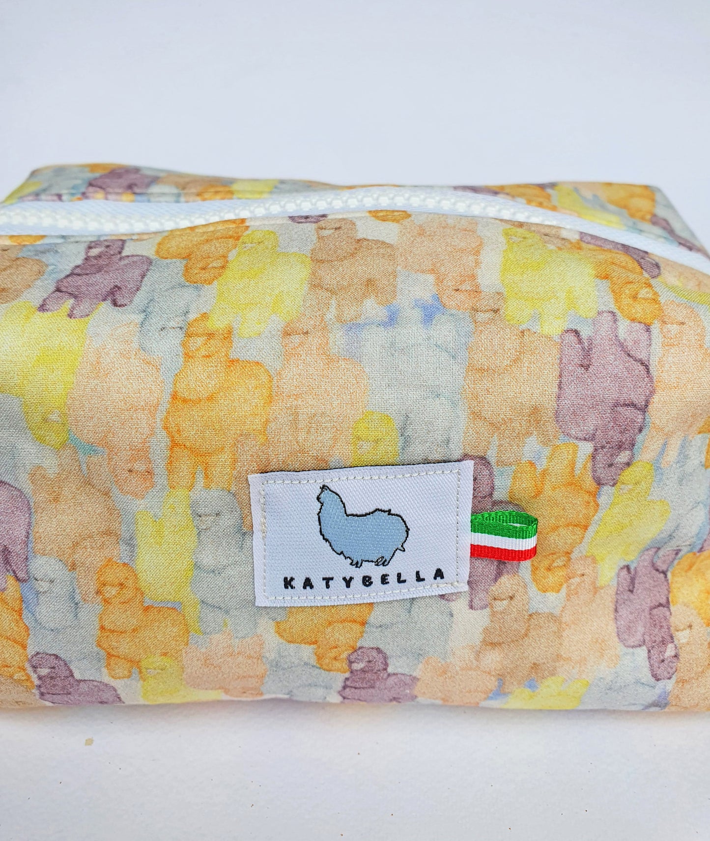 Colorful Alpacas 100% Cotton Beauty Case – Made in Italy