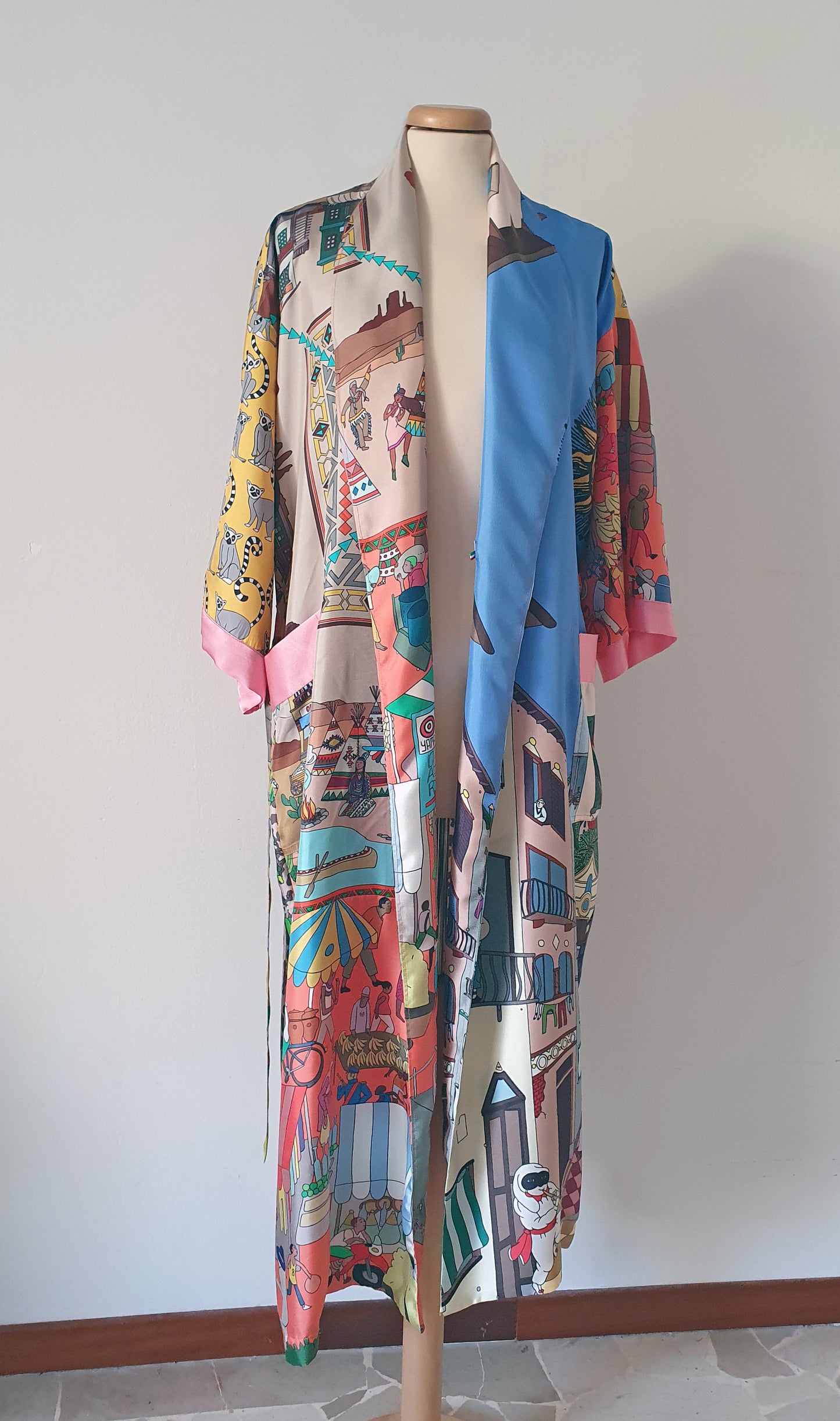 Luxury Full-Length Lounge Kimono - 100% Italian Silk