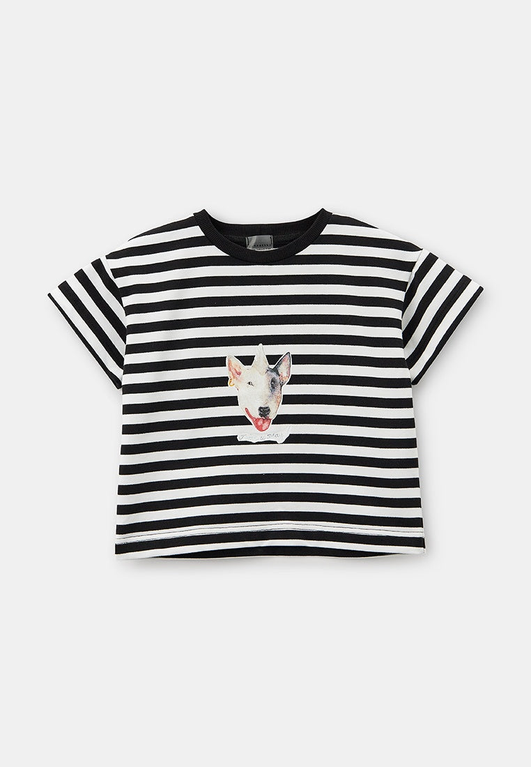 Maglietta bambino bambina a maniche corte Time to Play! Funky Dog Righe Stripes