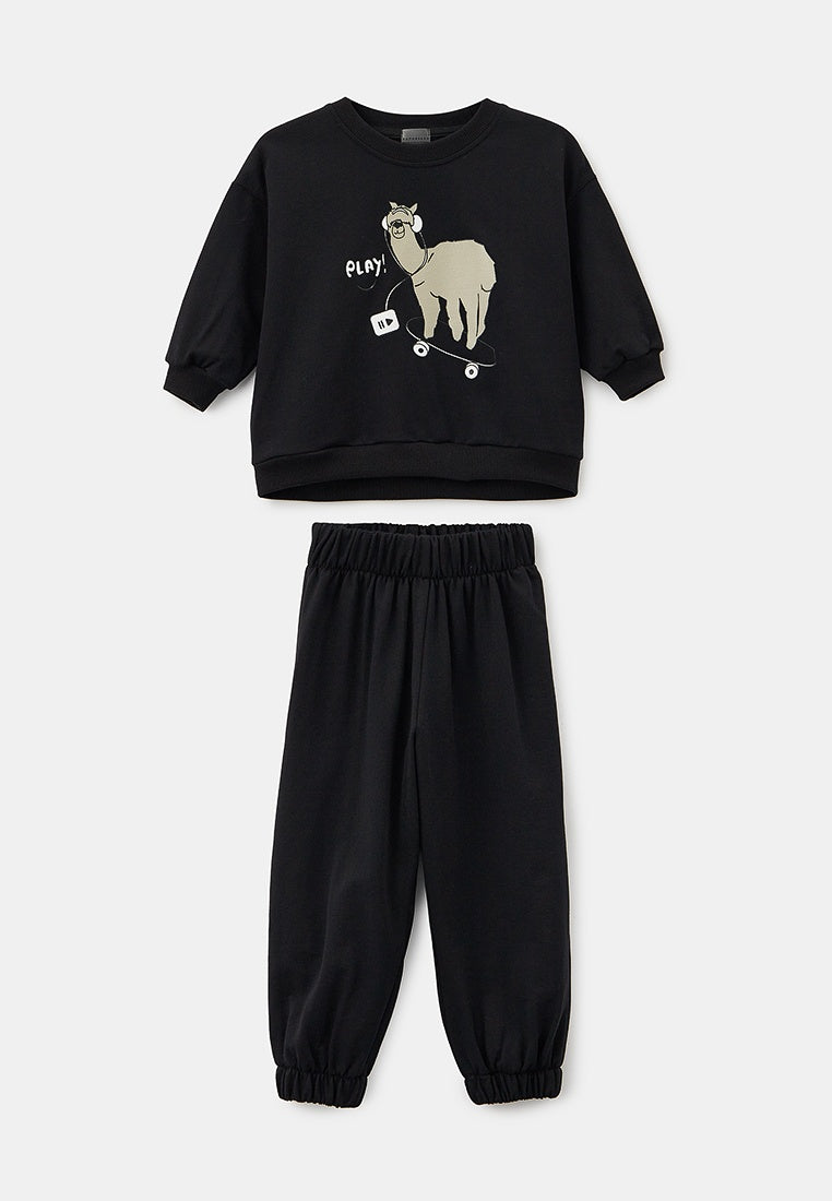 Tuta Bambino Bambina Nero Skate Alpaca