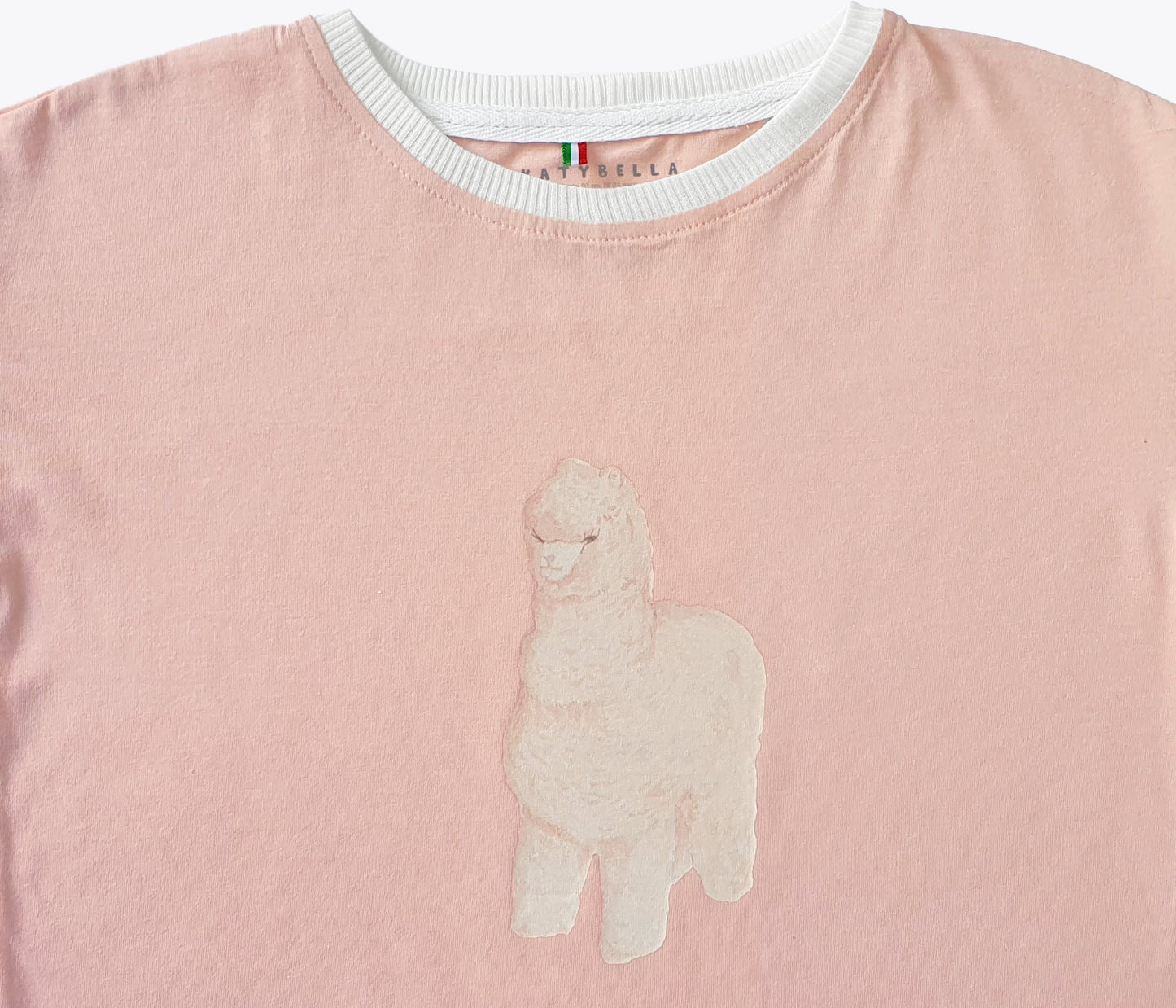 Toddler Baby Alpaca T-shirt Premium Italian Cotton Pink