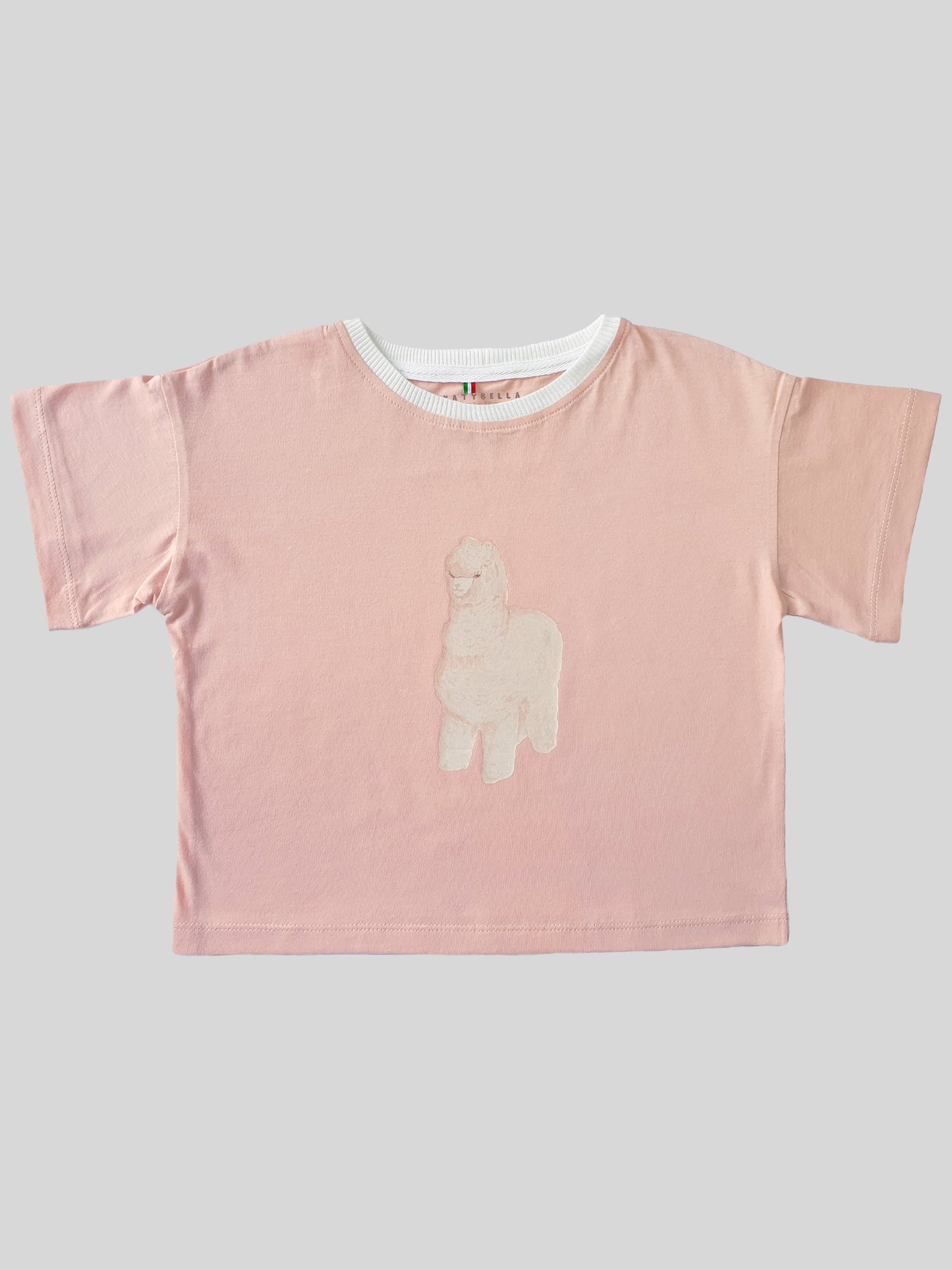 Toddler Baby Alpaca T-shirt Premium Italian Cotton Pink