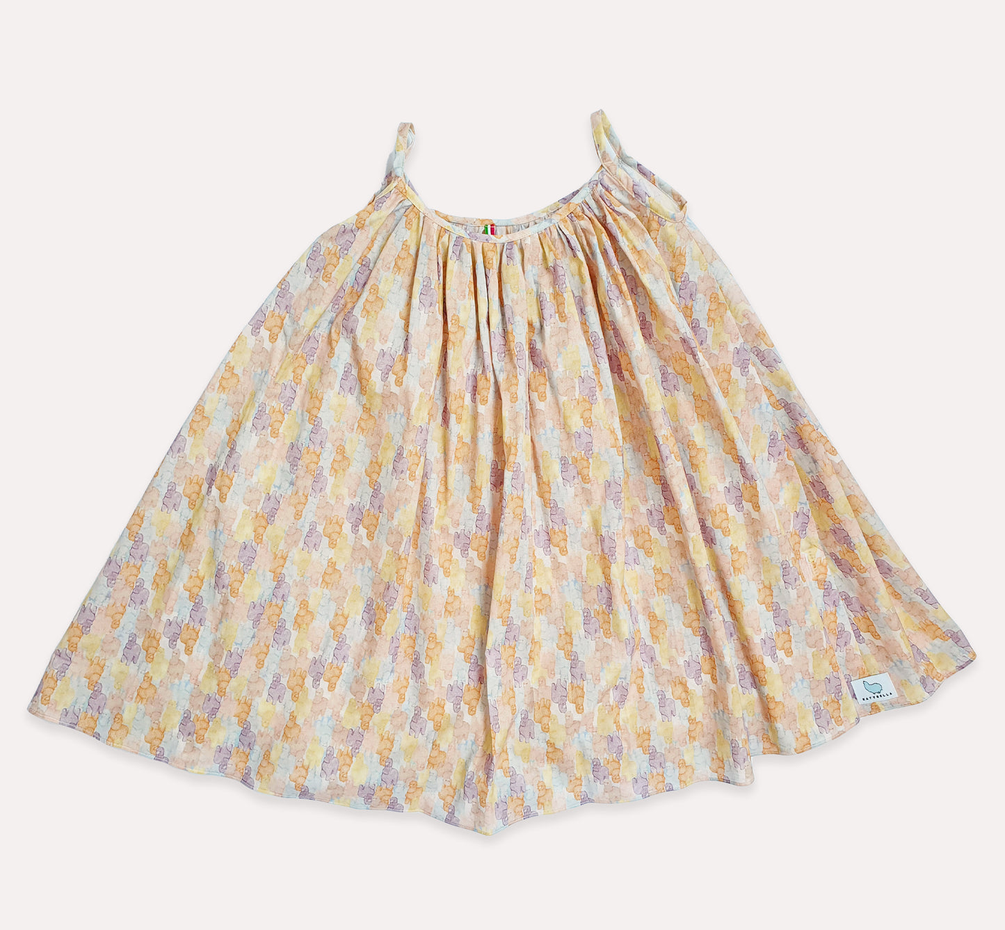 Girls' Summer Sun Dress Alpaca Designer Print Muslin Made in Italy