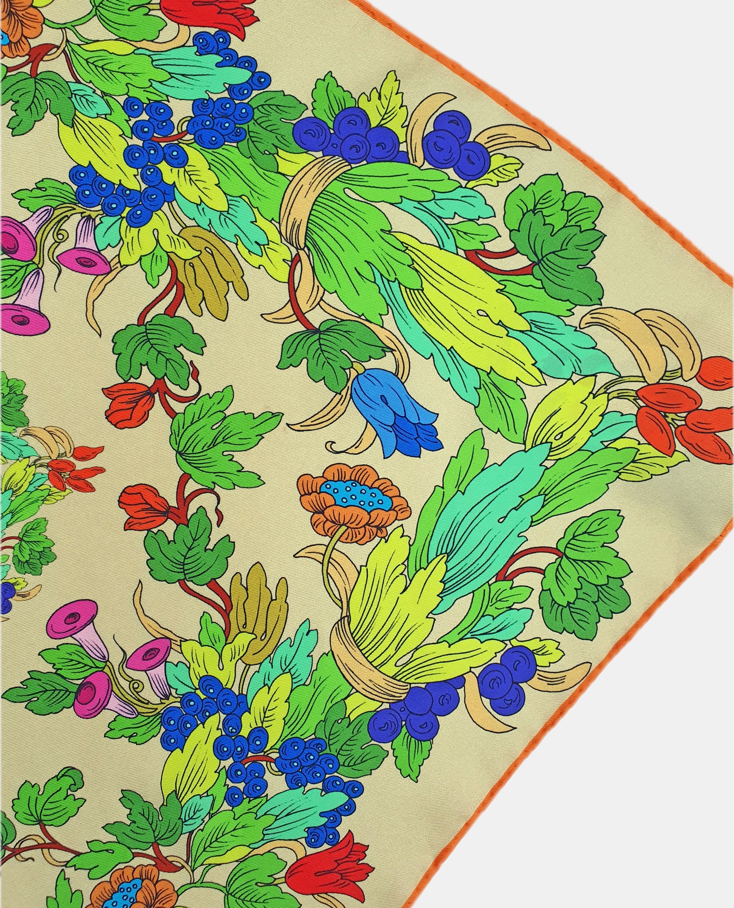 Foulard Triangle Flowers Pure Silk Made in Italy