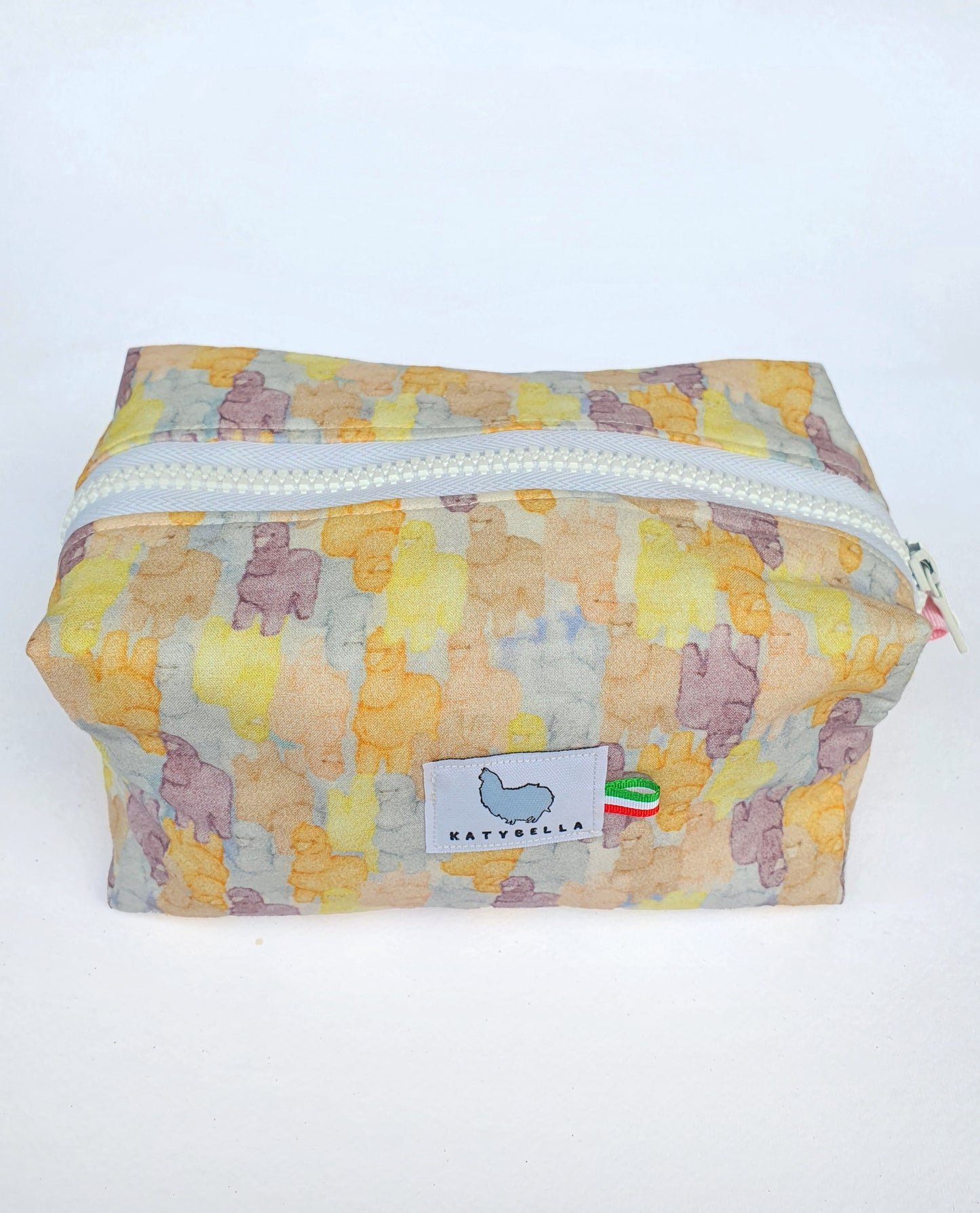 Colorful Alpacas 100% Cotton Beauty Case – Made in Italy