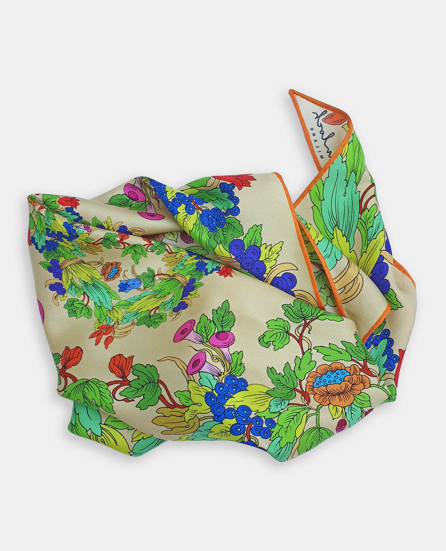 Foulard Triangle Flowers Pure Silk Made in Italy