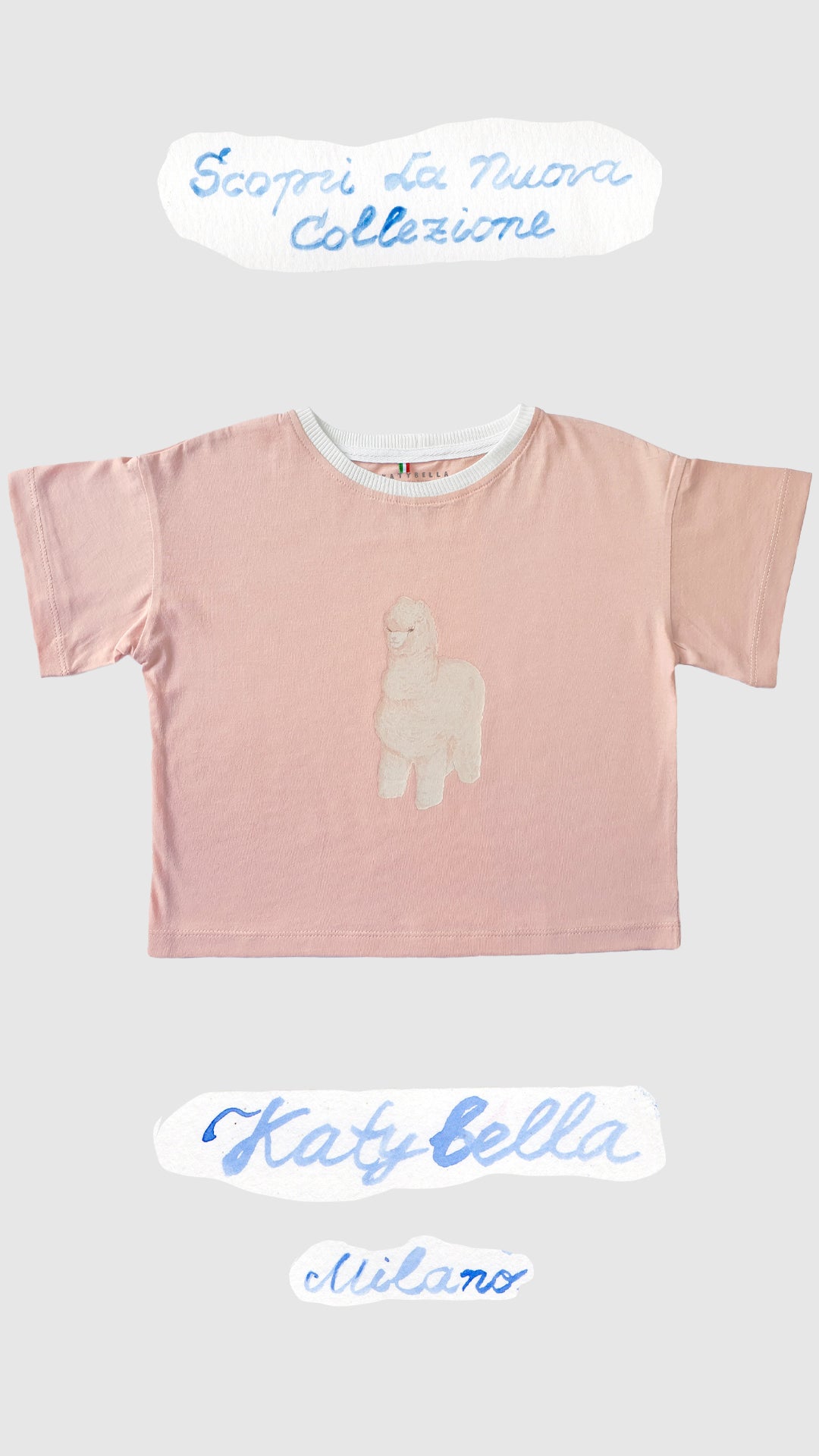 Toddler Baby Alpaca T-shirt Premium Italian Cotton Pink