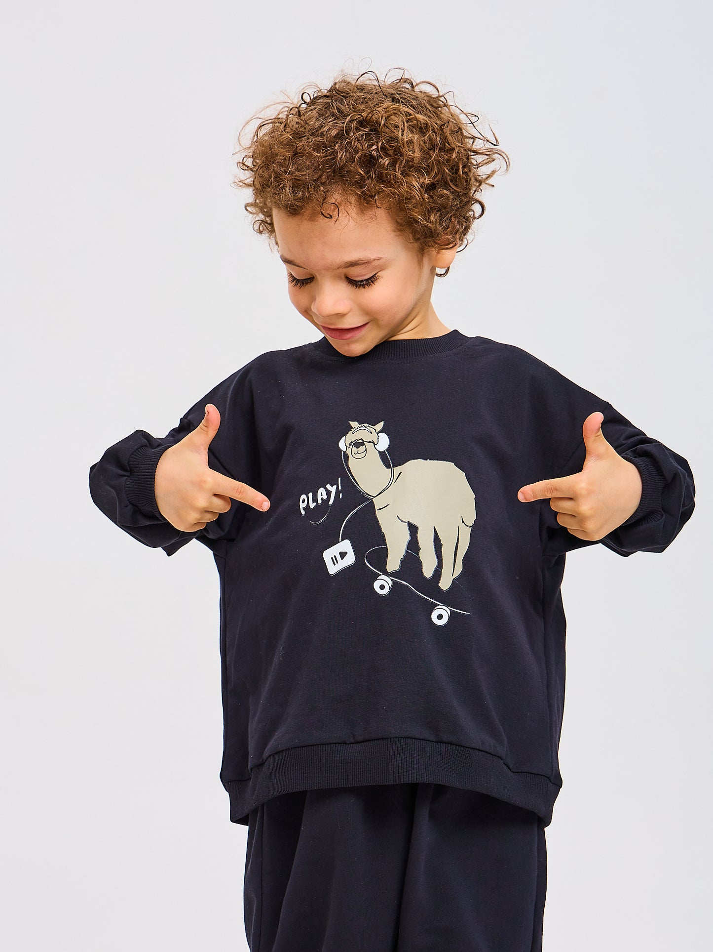Tuta Bambino Bambina Nero Skate Alpaca