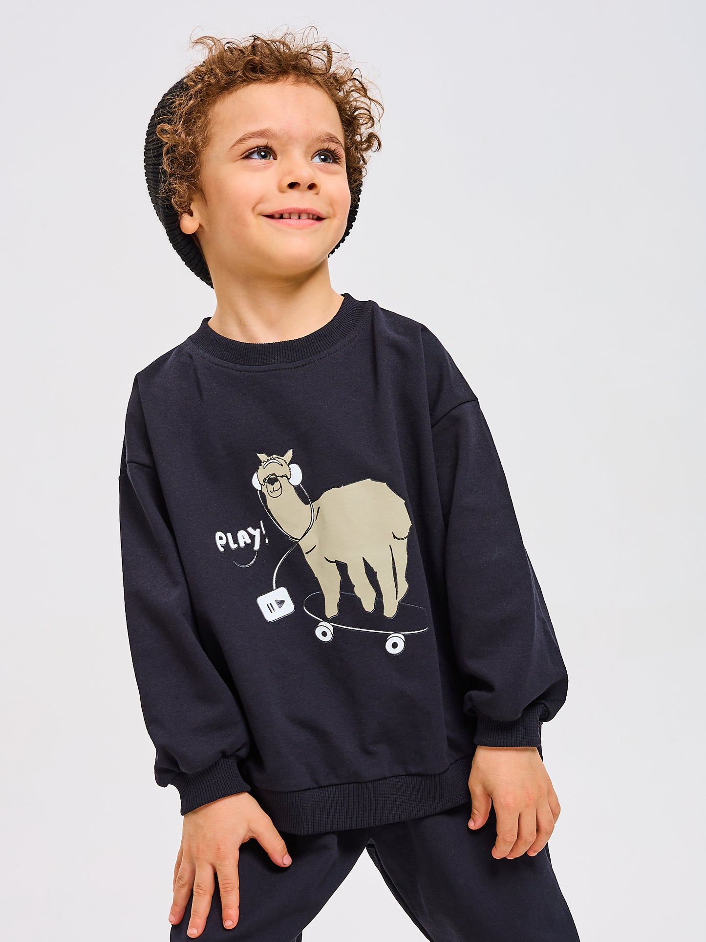 Tuta Bambino Bambina Nero Skate Alpaca