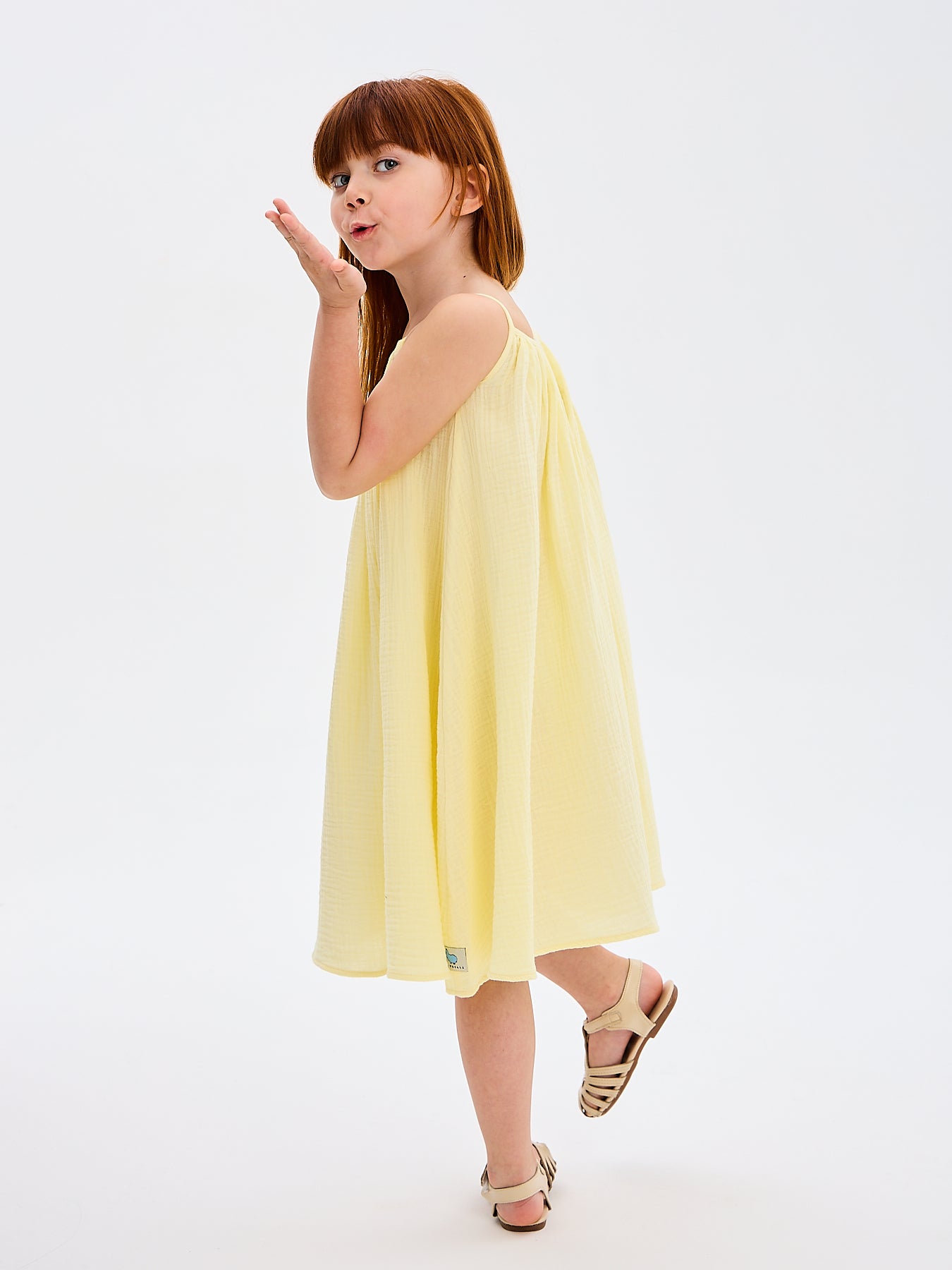 Girls' Summer Sundress Katrina Yellow Made in Italy
