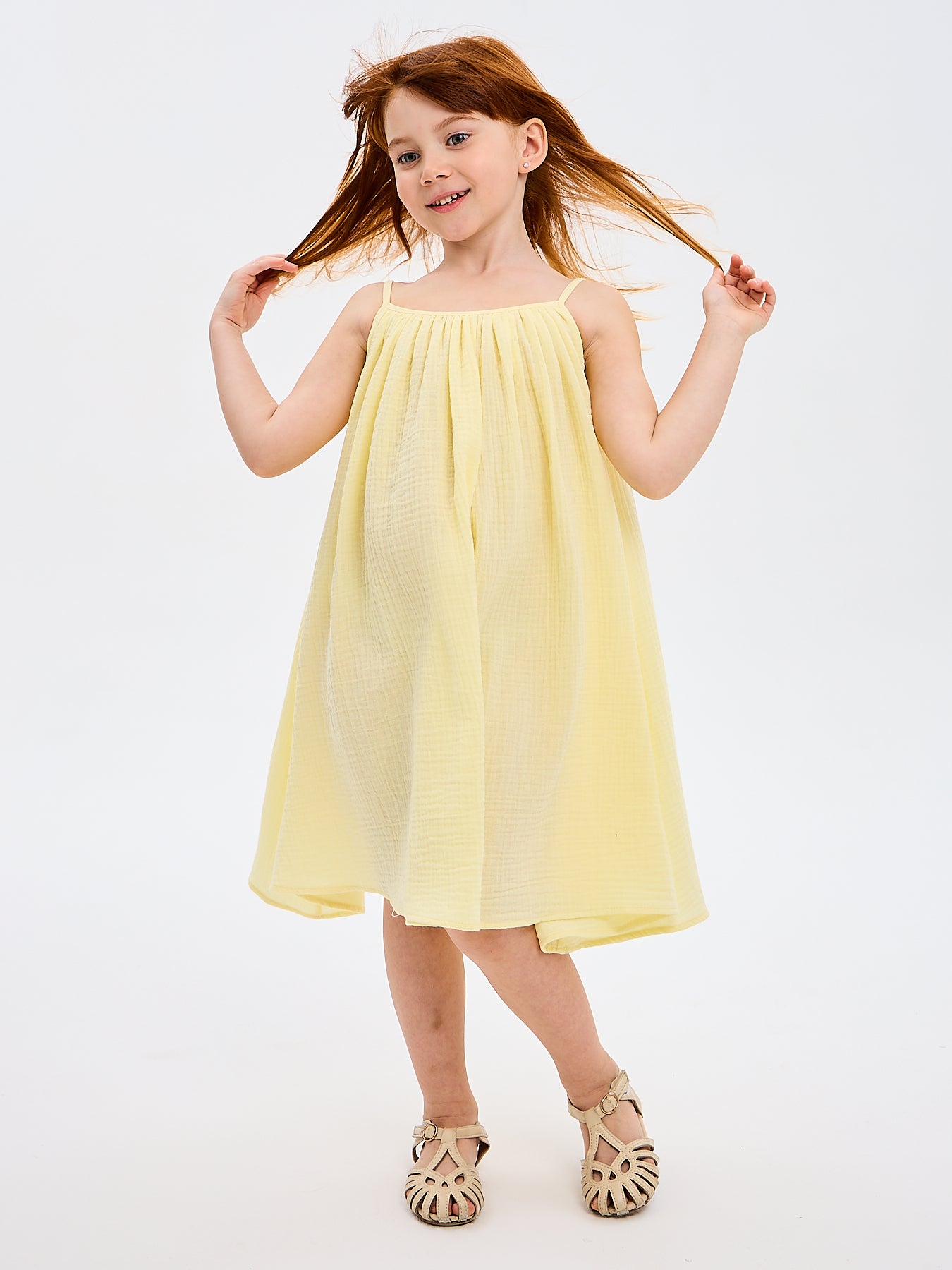 Girls' Summer Sundress Katrina Yellow Made in Italy