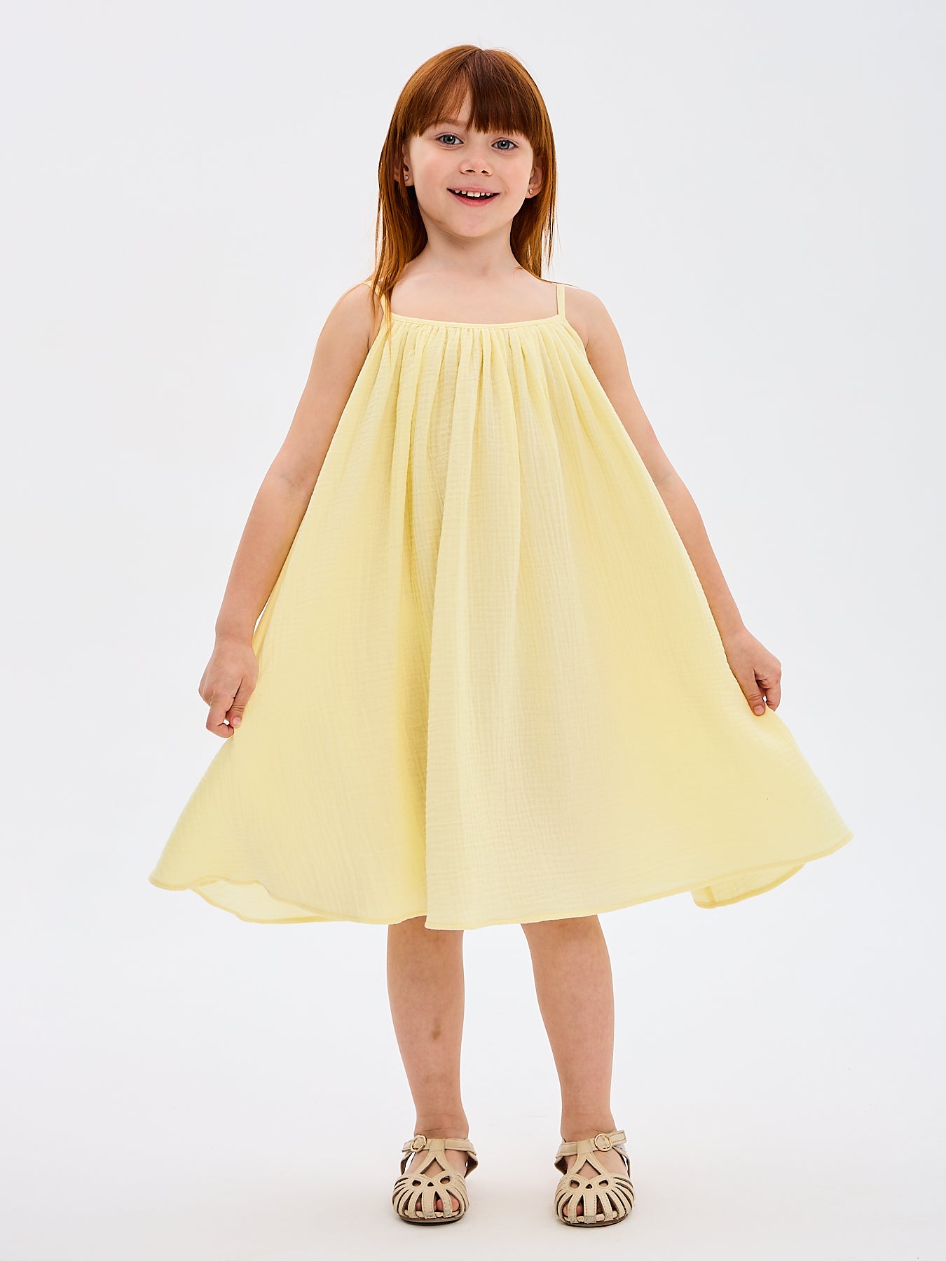 Girls' Summer Sundress Katrina Yellow Made in Italy