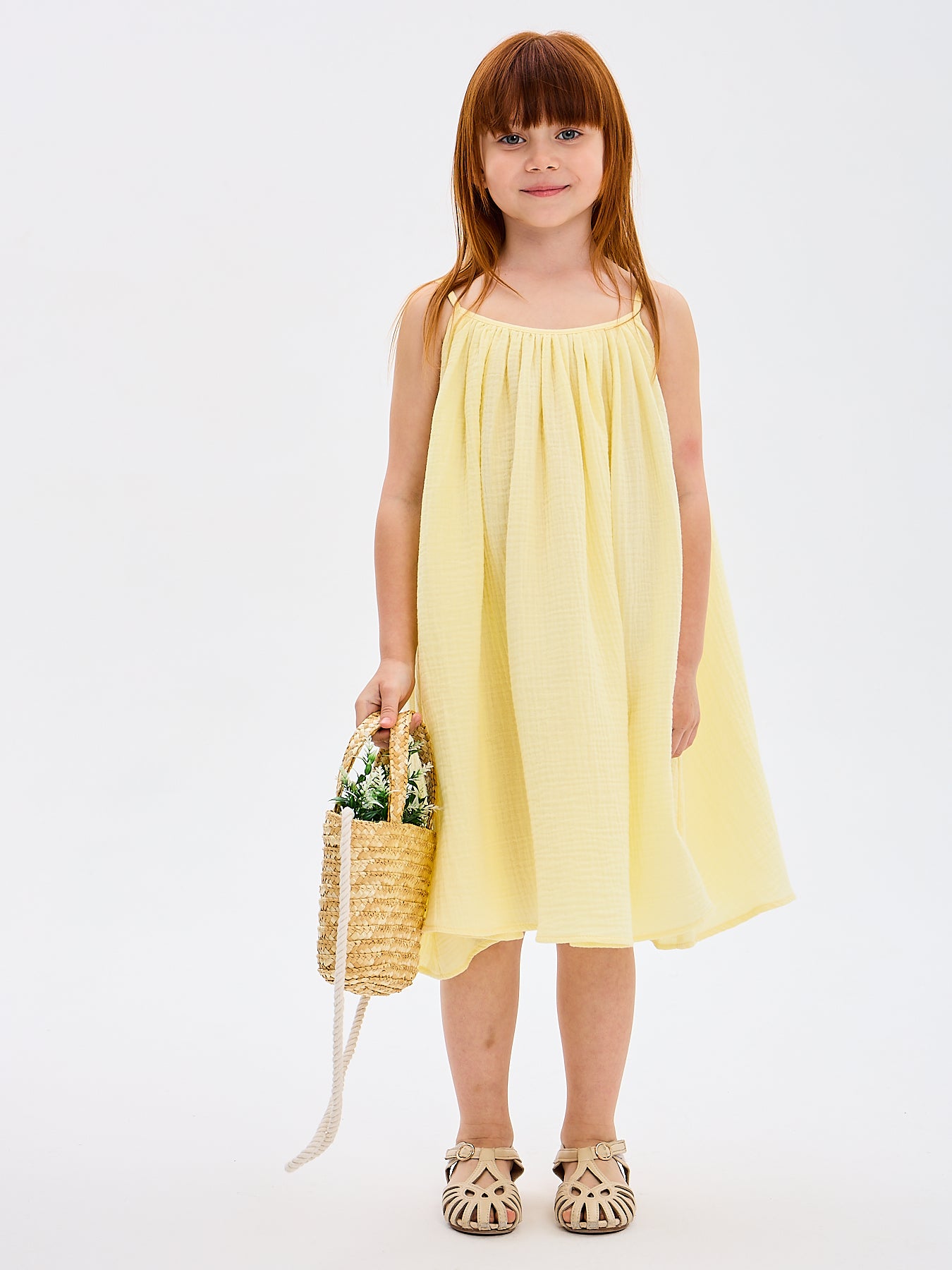 Girls' Summer Sundress Katrina Yellow Made in Italy