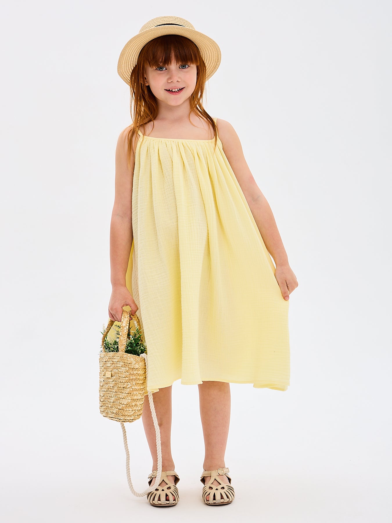 Girls' Summer Sundress Katrina Yellow Made in Italy