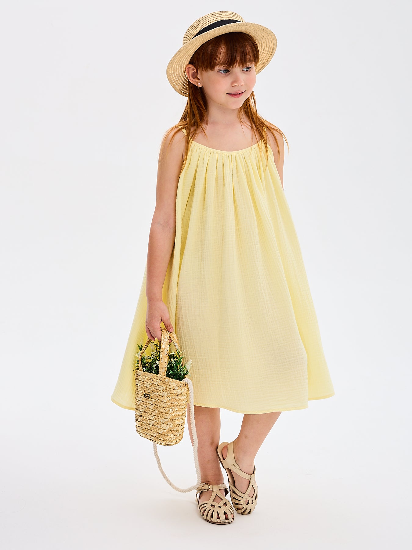 Girls' Summer Sundress Katrina Yellow Made in Italy