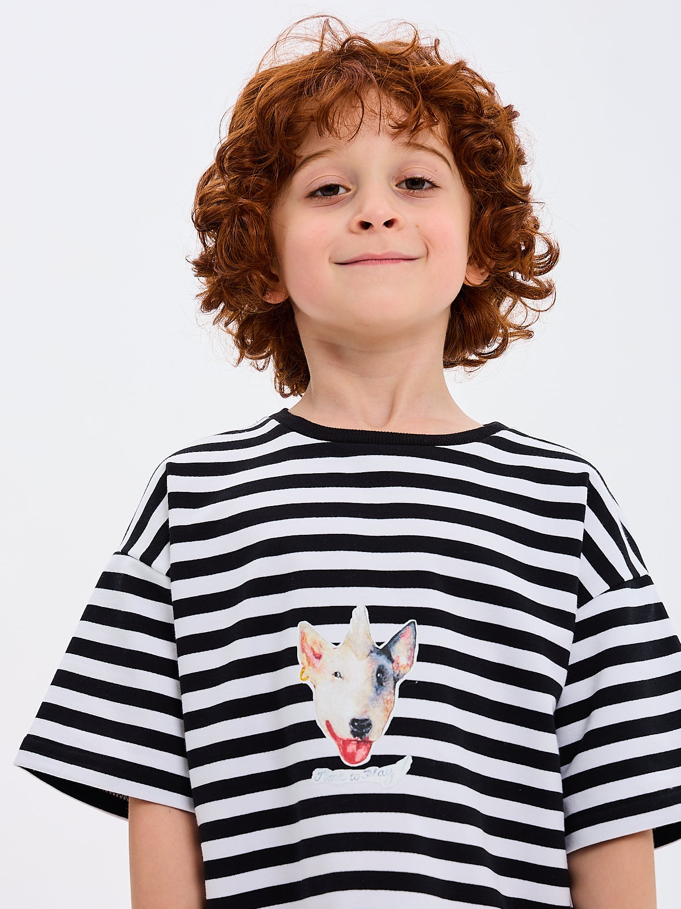 Maglietta bambino bambina a maniche corte Time to Play! Funky Dog Righe Stripes