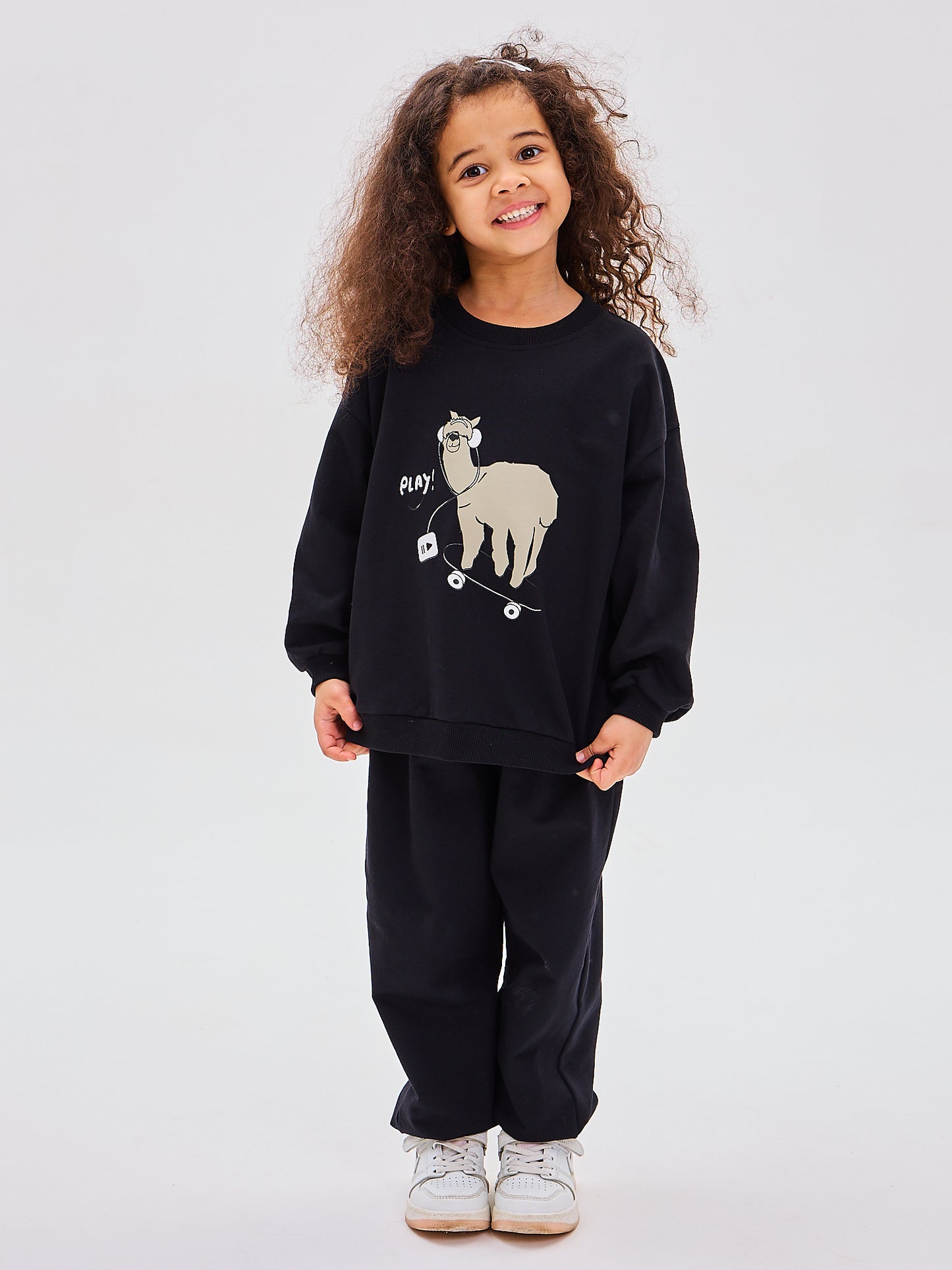 Tuta Bambino Bambina Nero Skate Alpaca