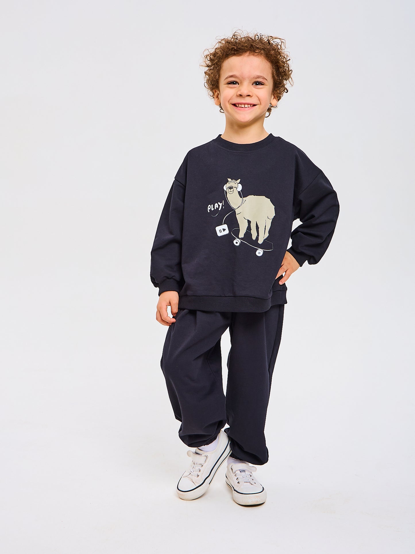 Tuta Bambino Bambina Nero Skate Alpaca