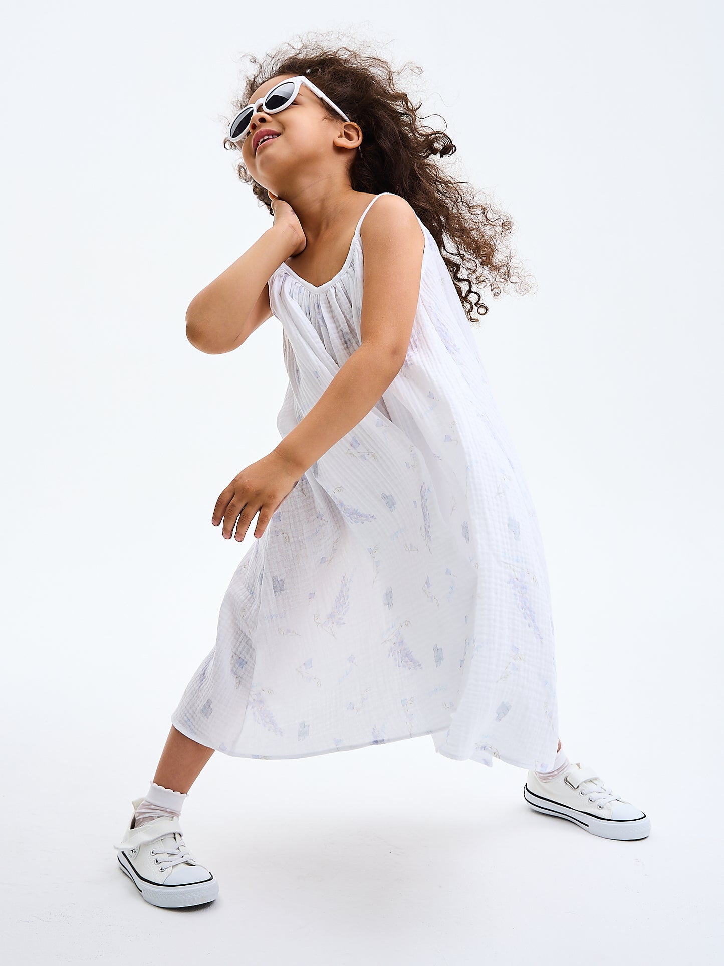 Girls' Summer Sun Dress Katrina Glicine Wisteria Made in Italy