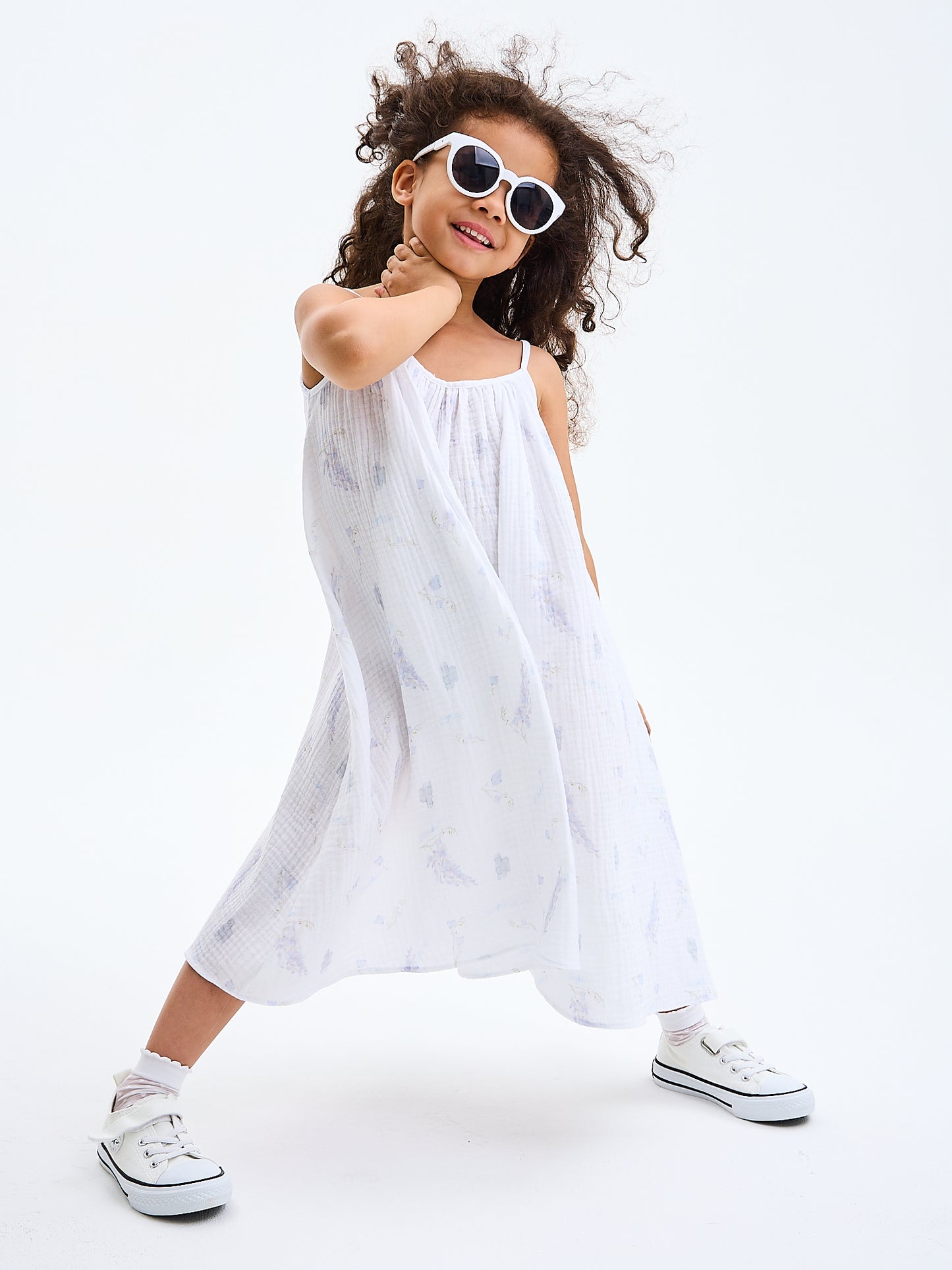 Girls' Summer Sun Dress Katrina Glicine Wisteria Made in Italy