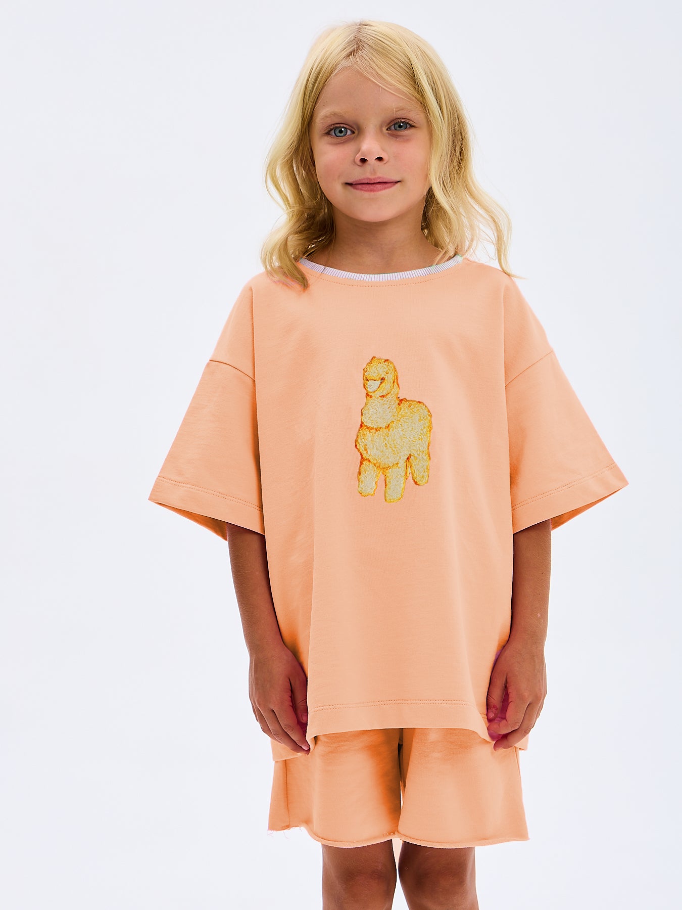 Baby and Toddler Shorts in organic cotton orange Made in Italy
