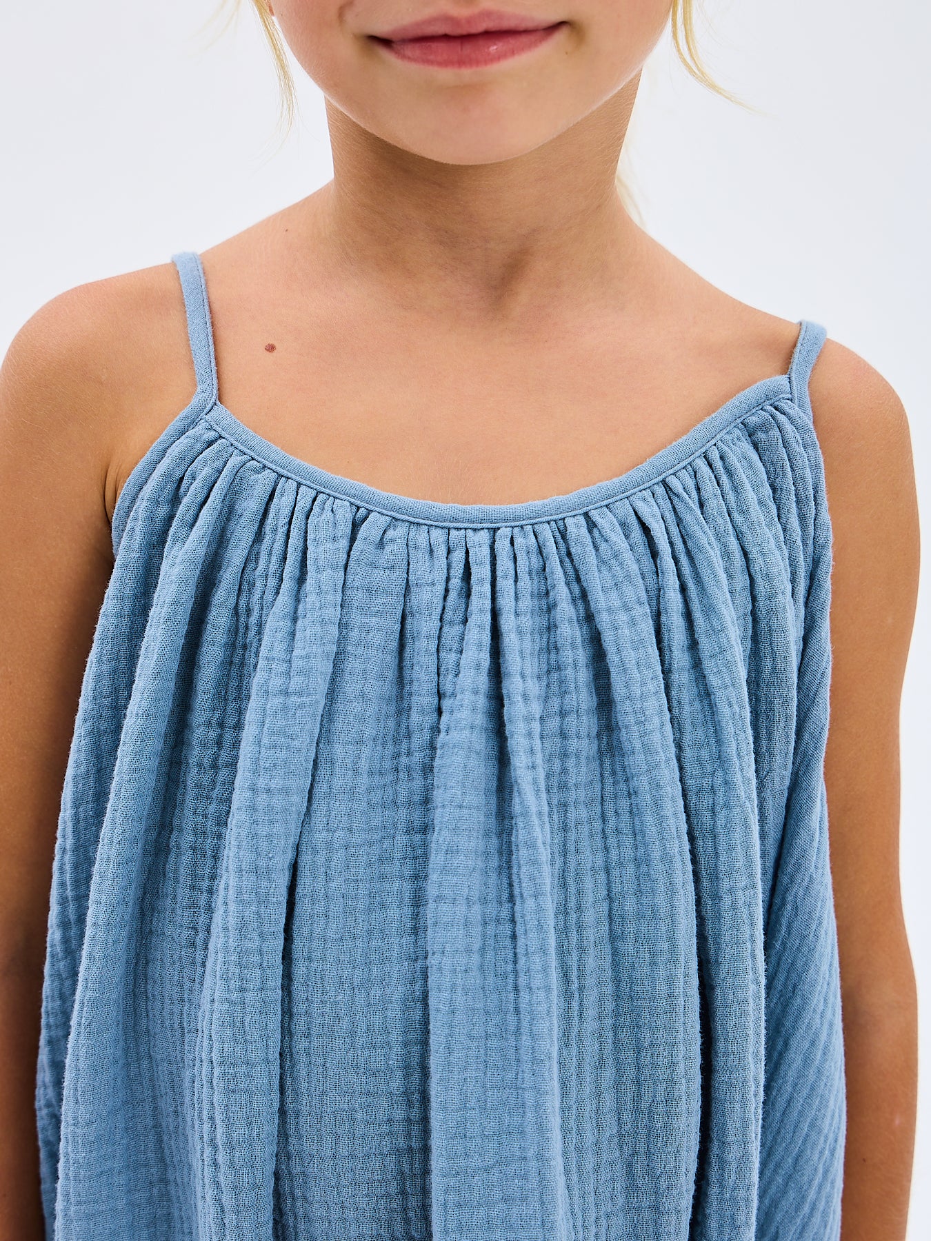 Girls' Summer Sundress Katrina Sky Blue Made in Italy