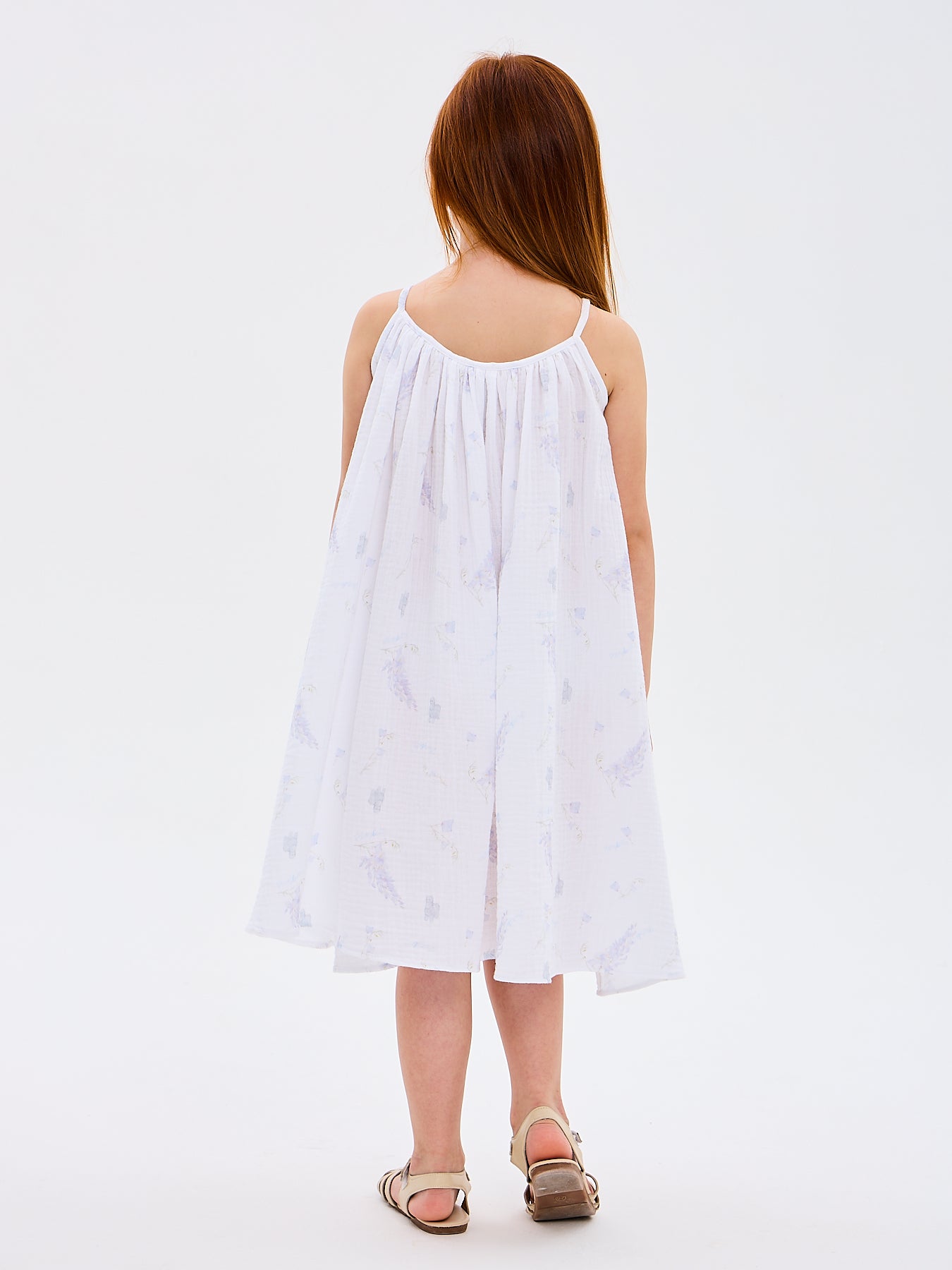 Girls' Summer Sun Dress Katrina Glicine Wisteria Made in Italy