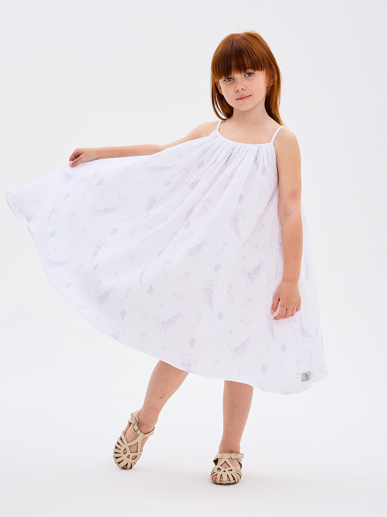 Girls' Summer Sun Dress Katrina Glicine Wisteria Made in Italy
