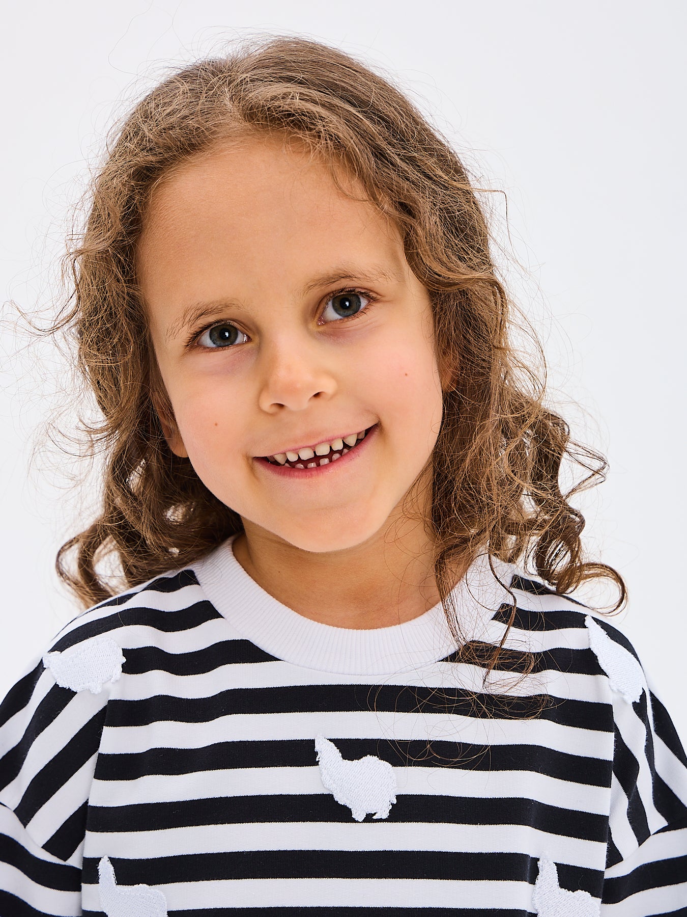 Sweatshirt Dress for Toddler Girls Stripes with Alpaca Patches