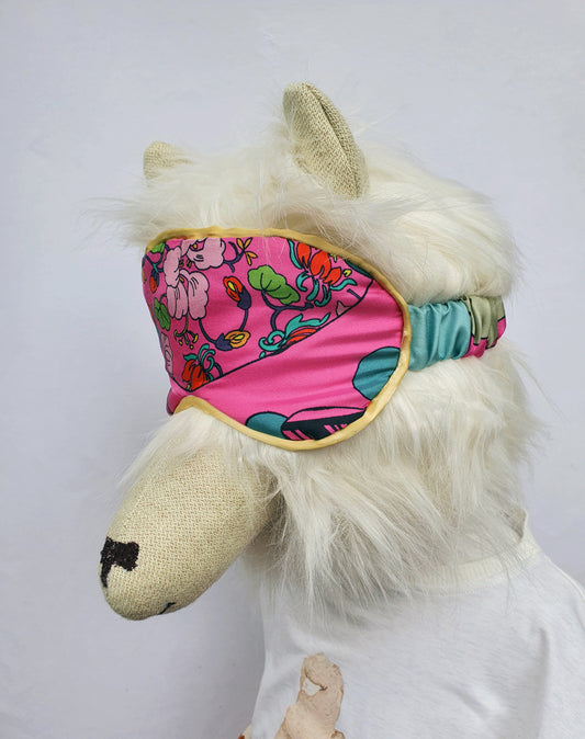 Luxury Silk Sleeping Mask - Pink Flower Print