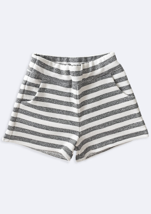 Baby and Toddler Shorts in organic cotton felpa stripes