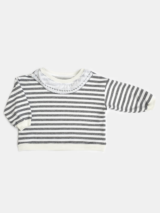 Sweatshirt Stripes for Toddler Vintage Collar