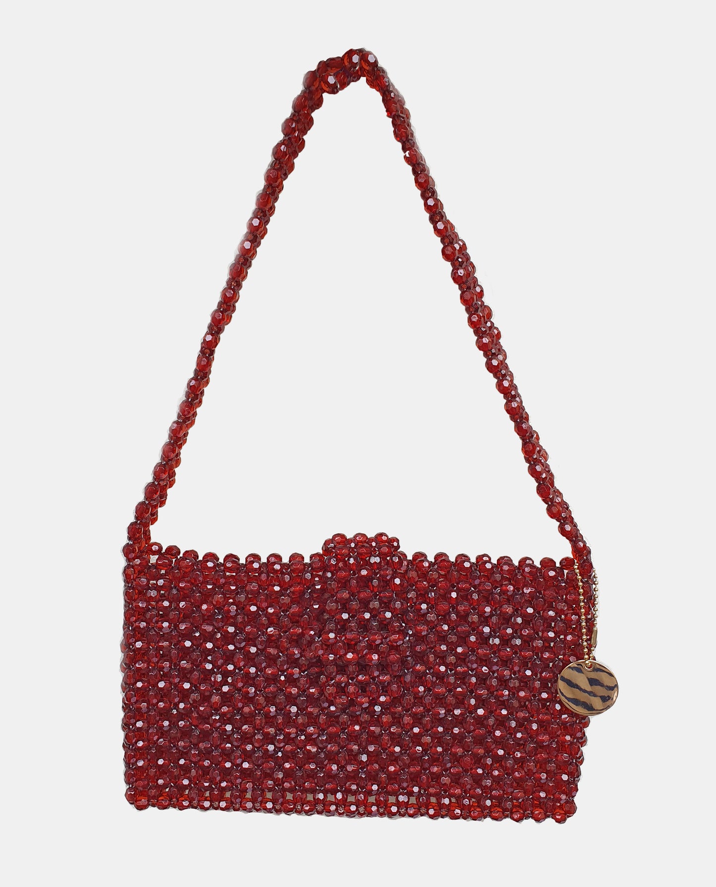 Borsetta Donna Perline Bordeaux Rossa