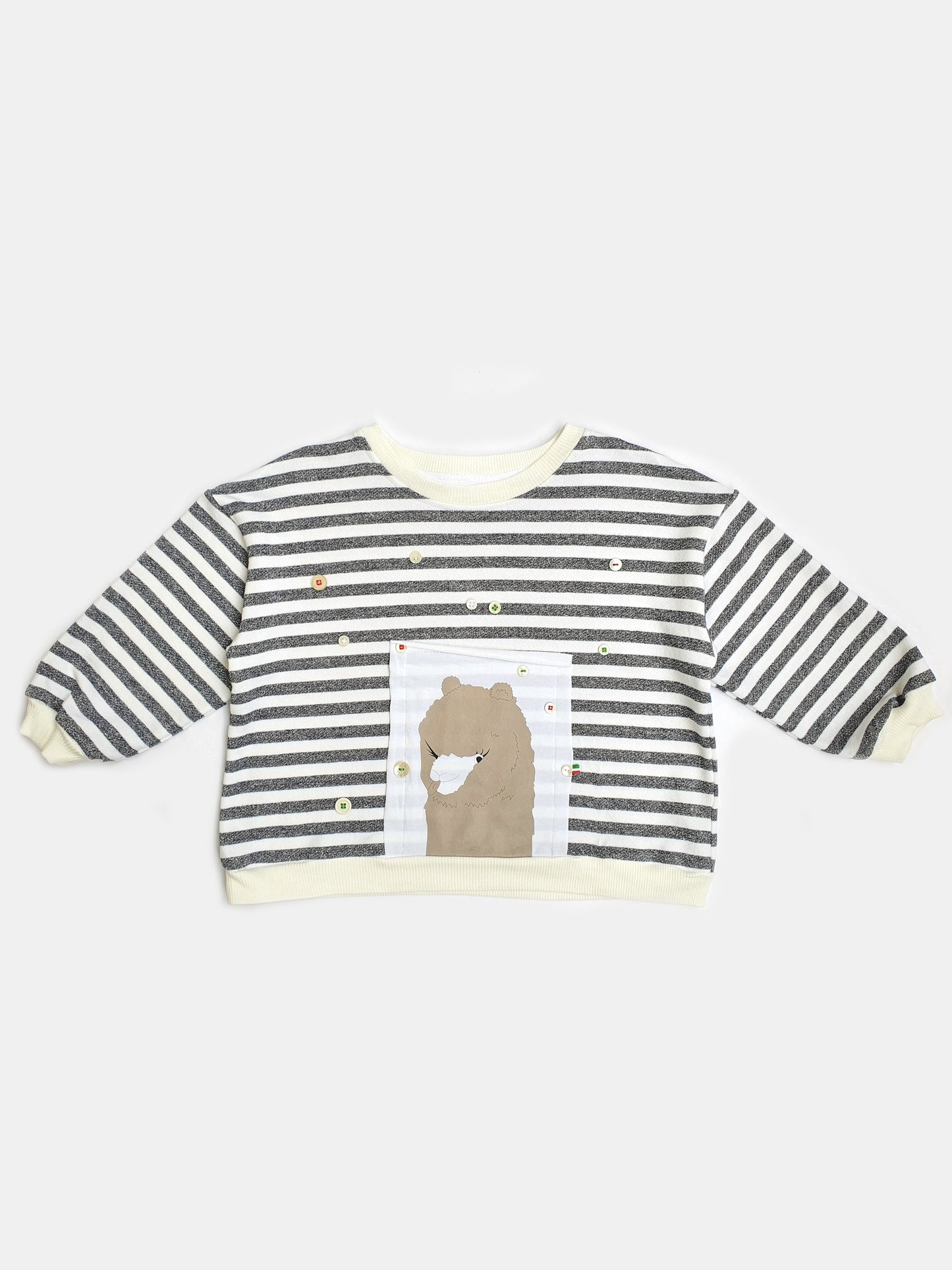 Sweatshirt Stripes for Toddler Vintage Buttons