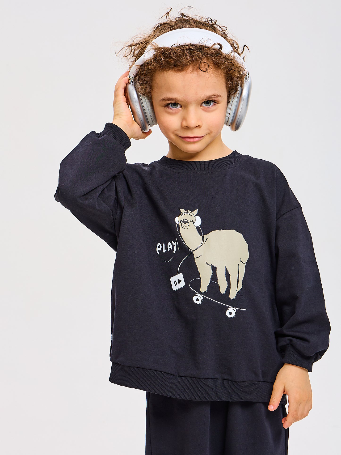 Tuta Bambino Bambina Nero Skate Alpaca