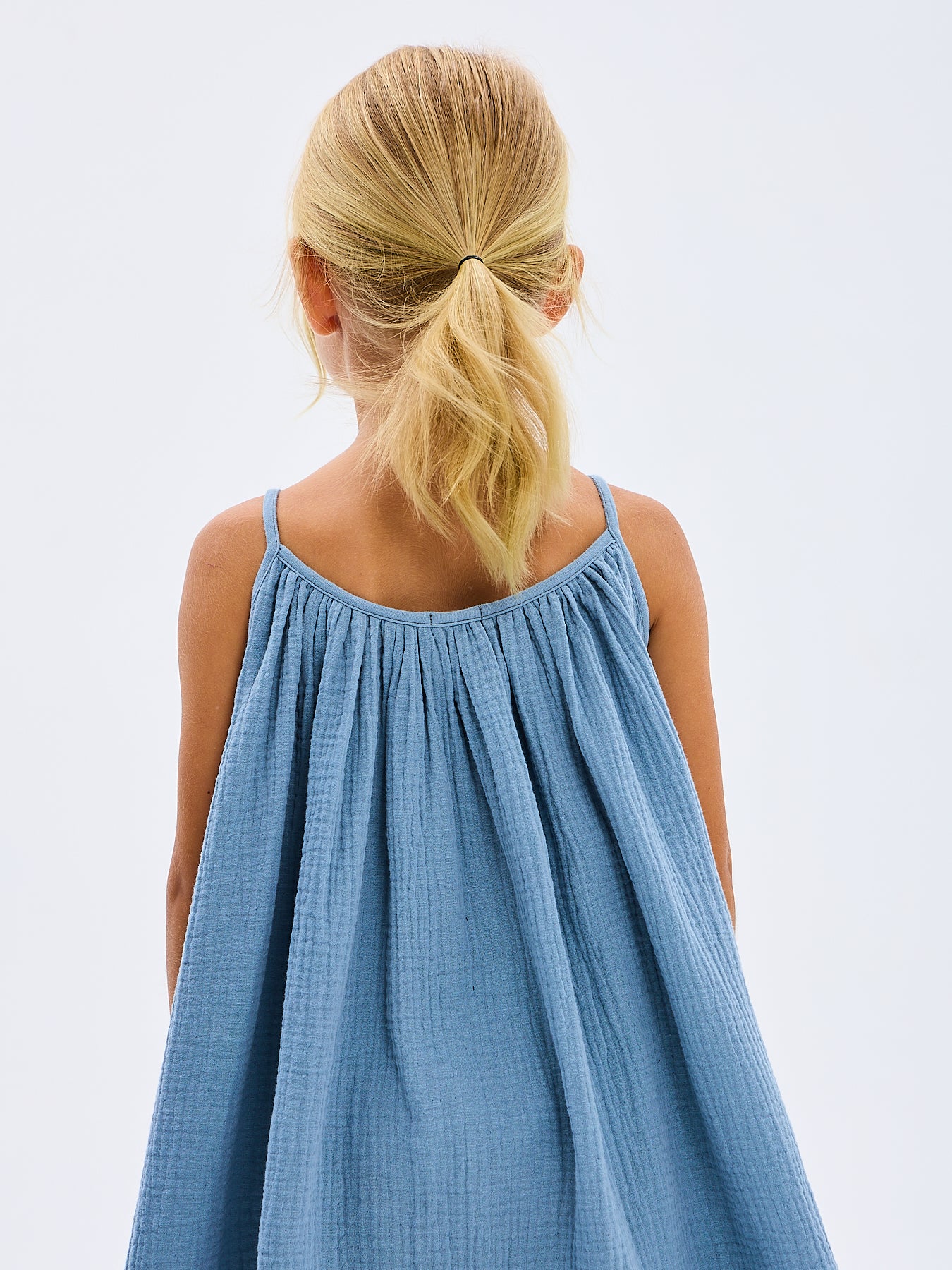 Girls' Summer Sundress Katrina Sky Blue Made in Italy